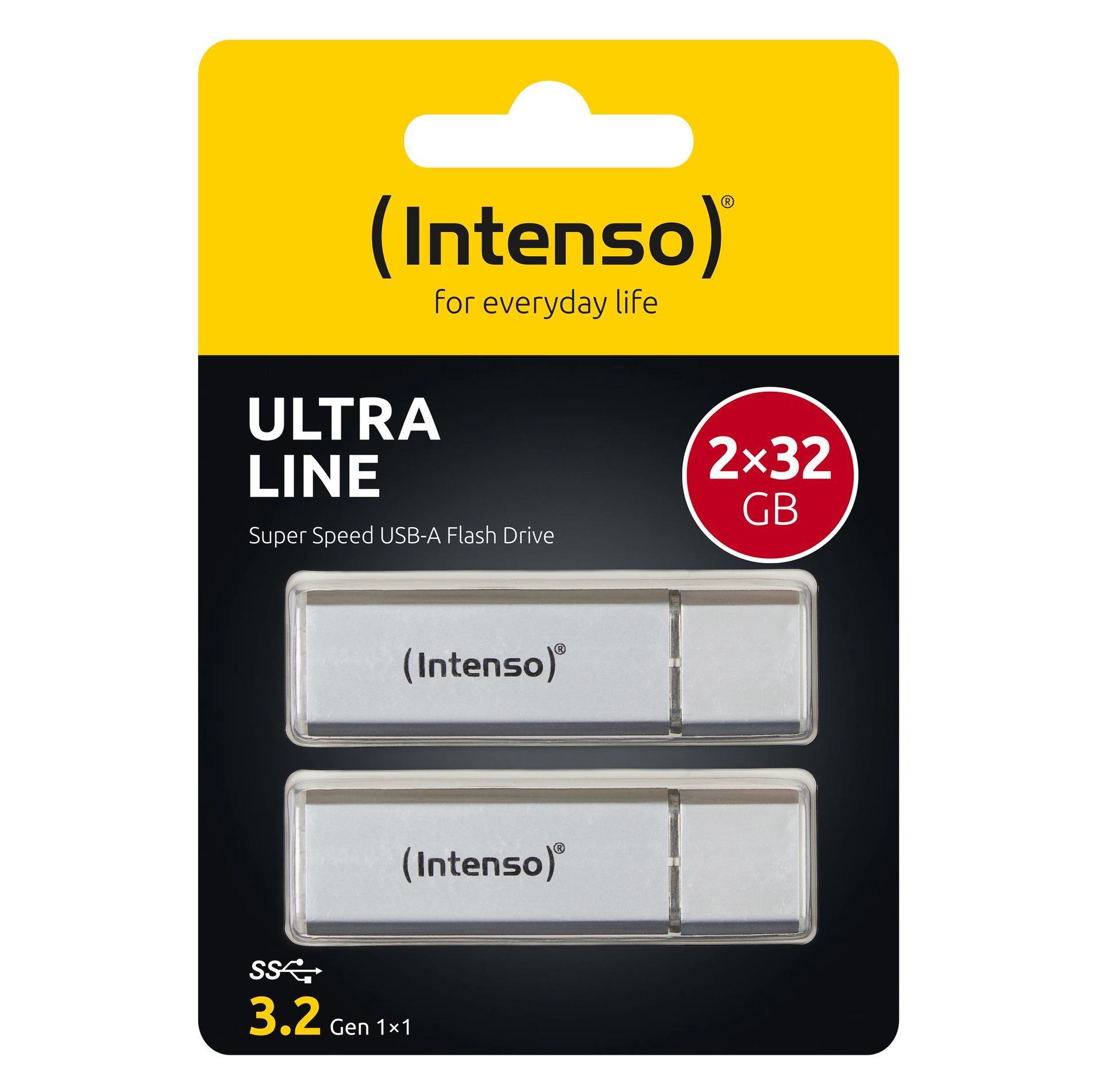 Intenso USB-Stick »USB Flash Drive 3.2 32 GB Ultra Line Doppelpack« (32 GB USB 3.2 Lesegeschwindigkeit 70 MB/s)