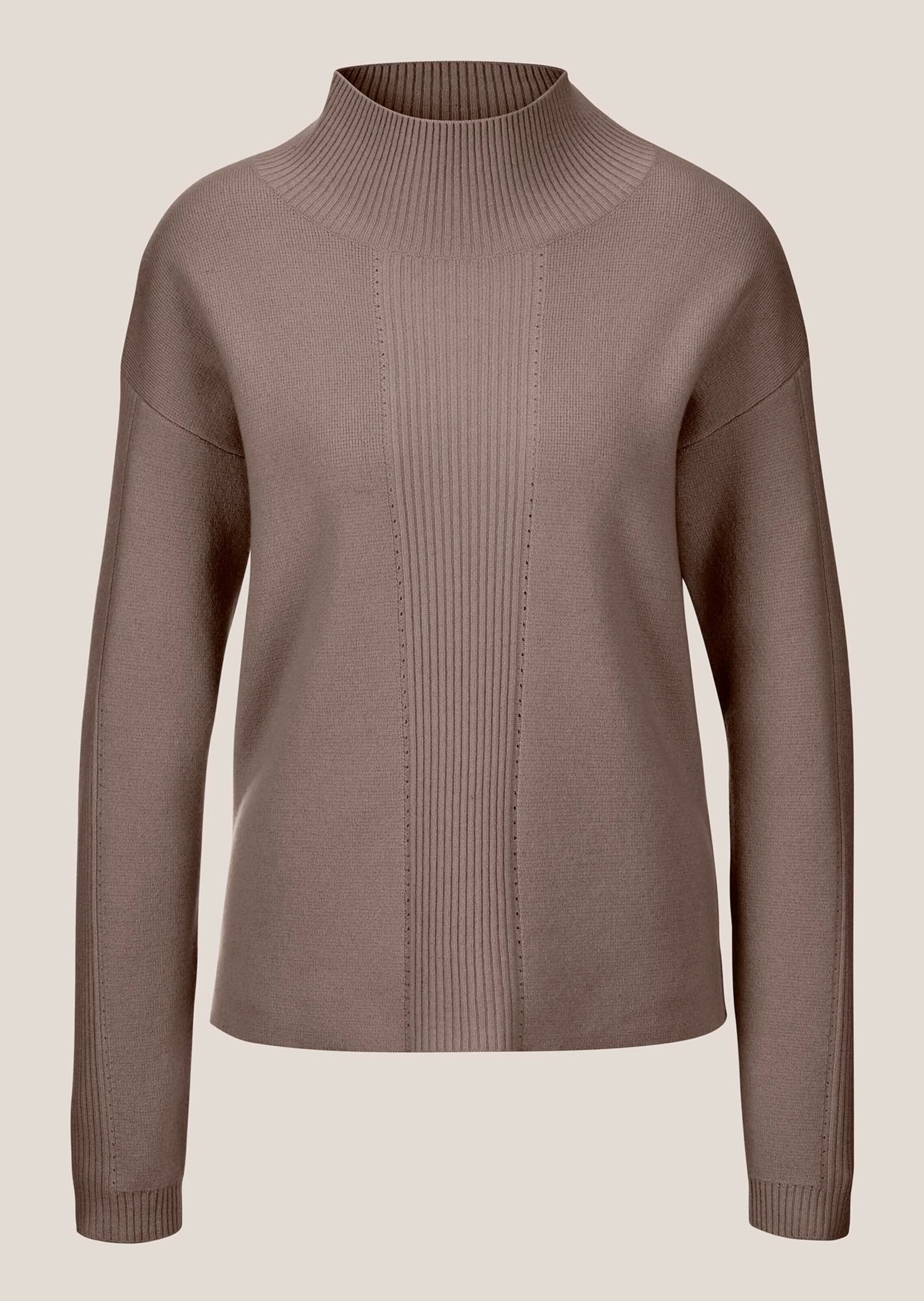 MADELEINE Longpullover »Strickpullover Kaschmir-Pullover mit Pointelle-Muster« Mit Ripp-und Ajourstrick