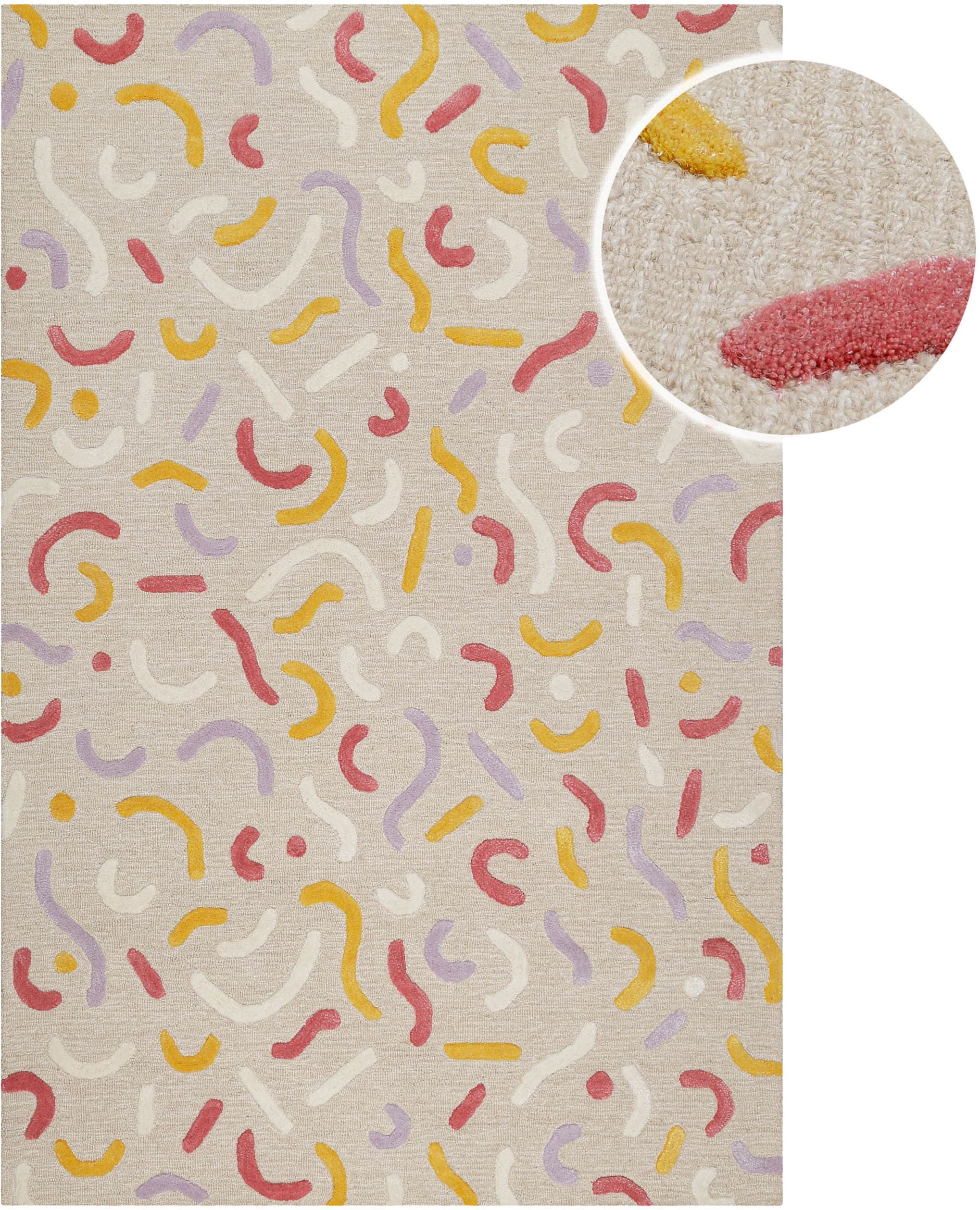 SMART KIDS Kinderteppich »Confetti 2.0« rechteckig 16 mm Höhe Kinder- & Spielteppich, Hoch-Tief-Effekt, Schurwolle, Kinderzimmer