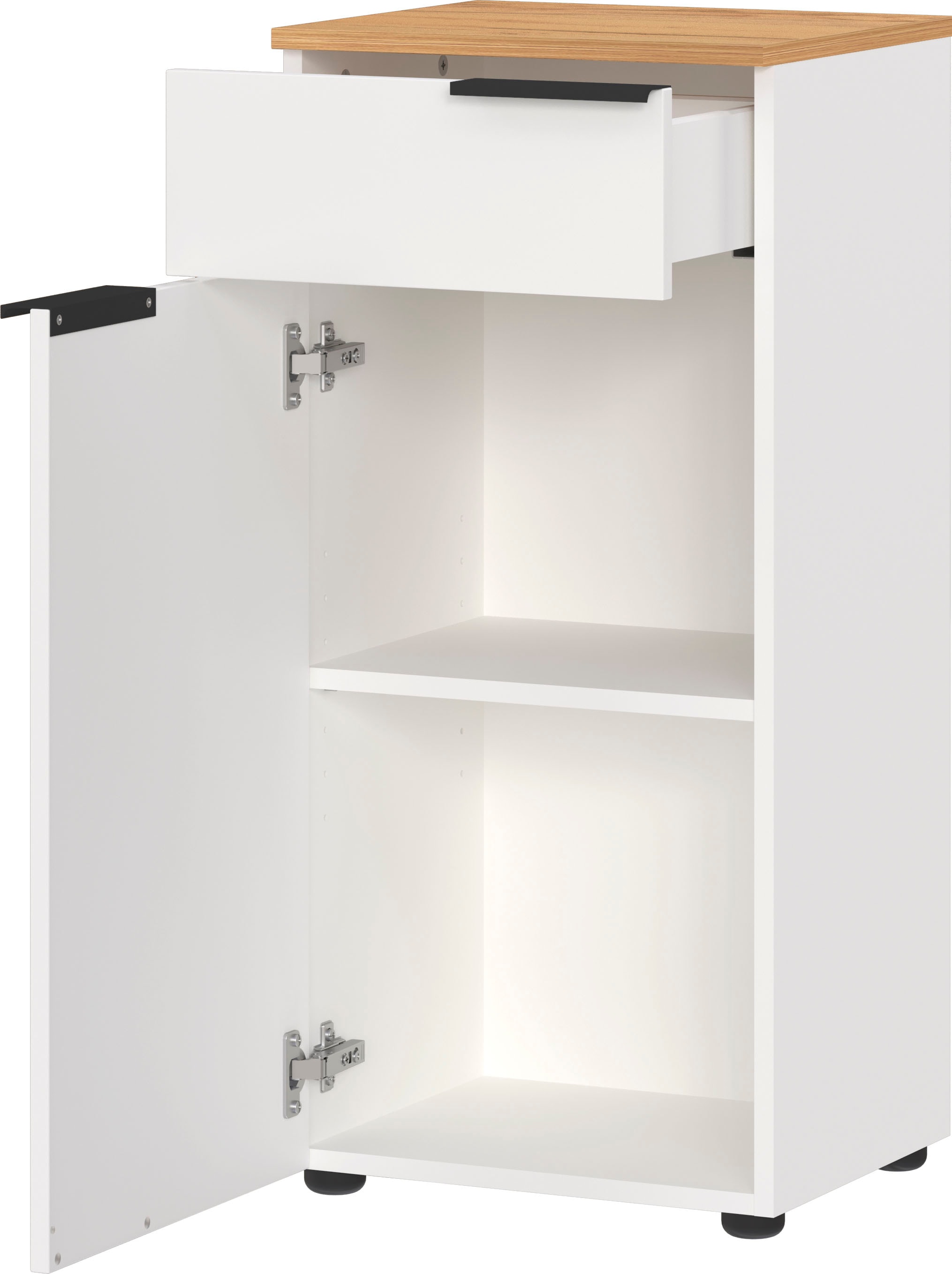 andas Badmöbel-Set »Majtum bestehend aus Waschbeckenunterschrank, Spiegel«, (3 St.), inkl. LED-Beleuchtung & Unterschrank, Made in Germany