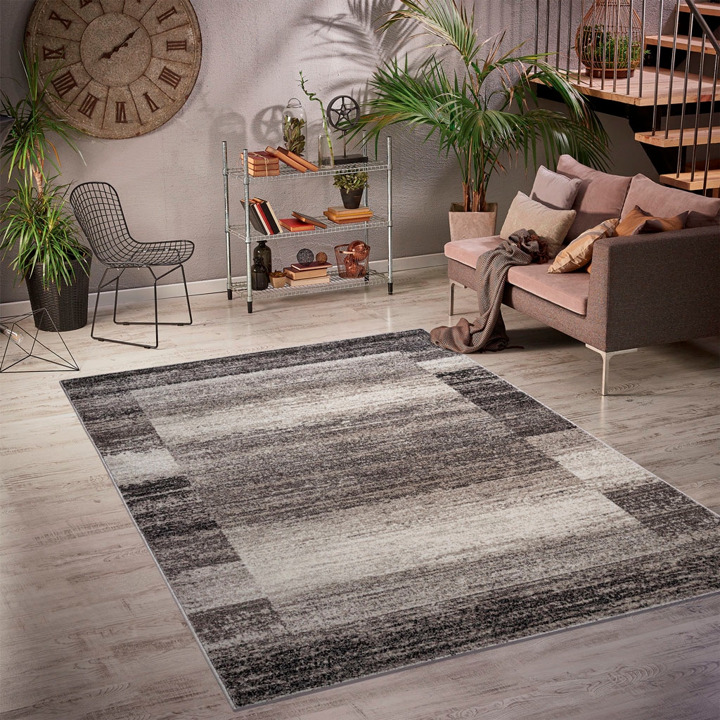 my home Teppich »Beldre«, rechteckig, Bordüre Flor, online mit weichem Design, mit besonders Kurzflor, kaufen modernes