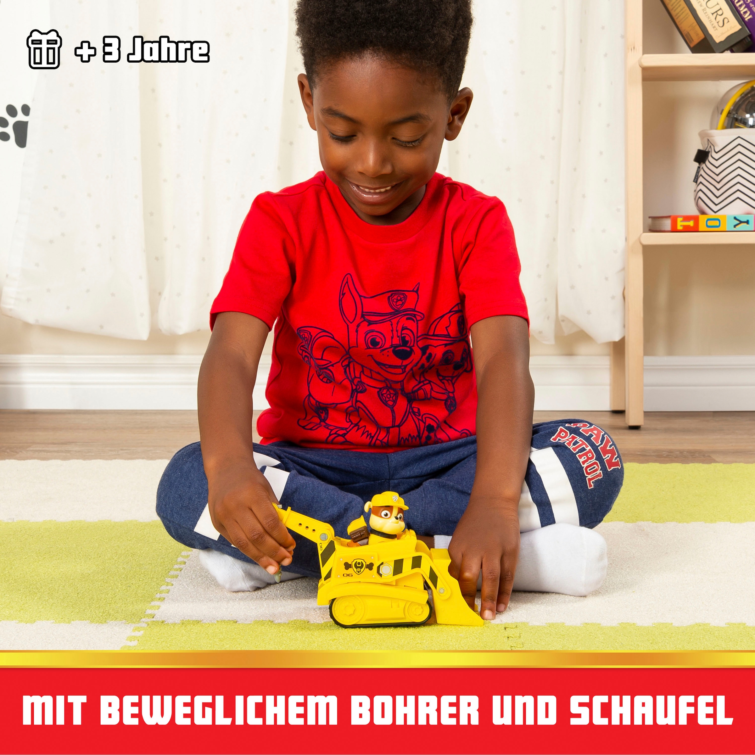 Spin Master Spielzeug-Auto »PAW Patrol, Baustellen-Fahrzeug mit Rubble-Figur«