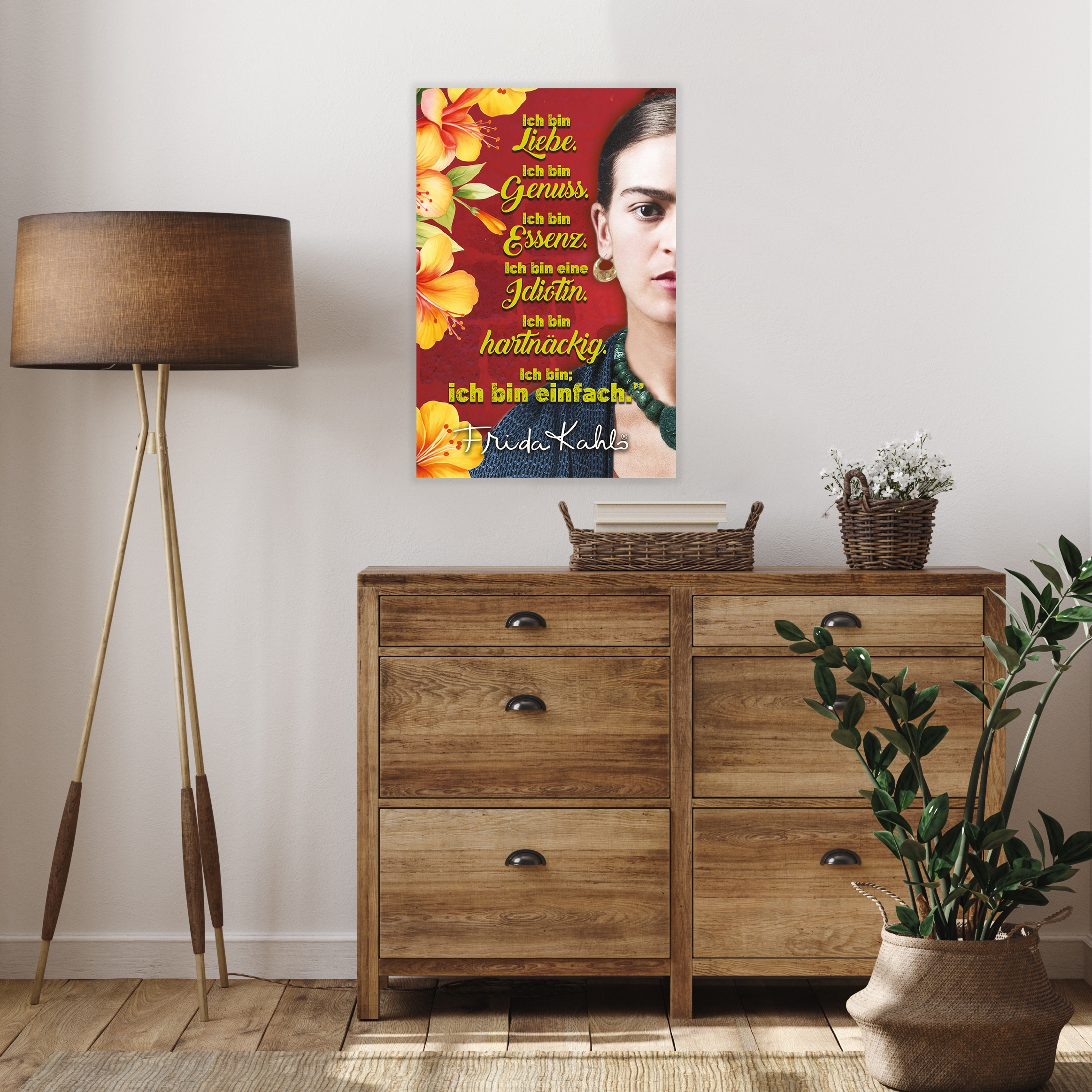 LuckyLinde Wanddekoobjekt »Frida Kahlo - Ich bin Liebe« Stahlschild