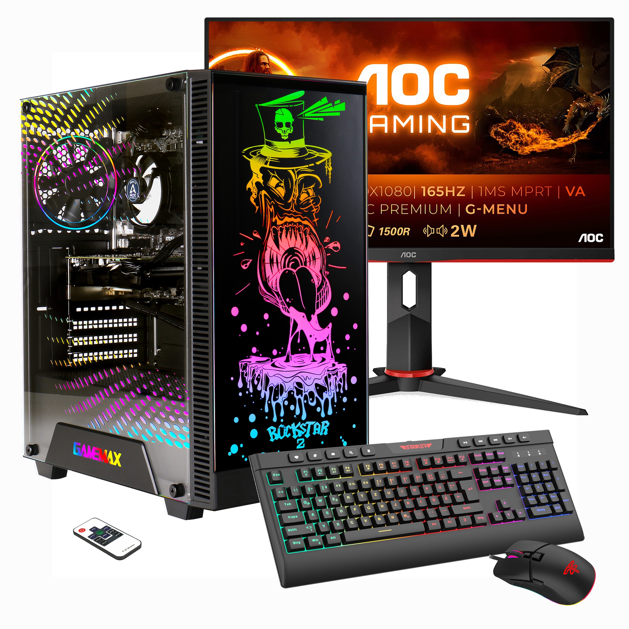 Gaming-PC-Komplettsystem »Rockstar SET02451«, AMD Ryzen 5 7600X,  RTX 4060, 16GBRAM,...