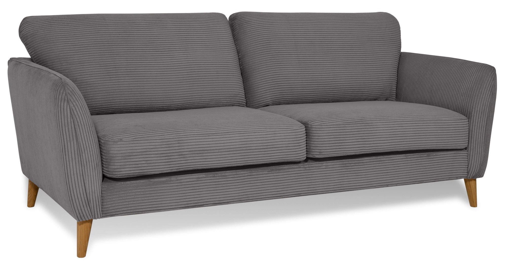 Home affaire 2-Sitzer »MARSEILLE Kompaktsofa 170 cm, Cord, Flachgewebe, Struktur, Webstoff« Massivholzbeine Eiche, Landhausstil, Wellenunterfederung