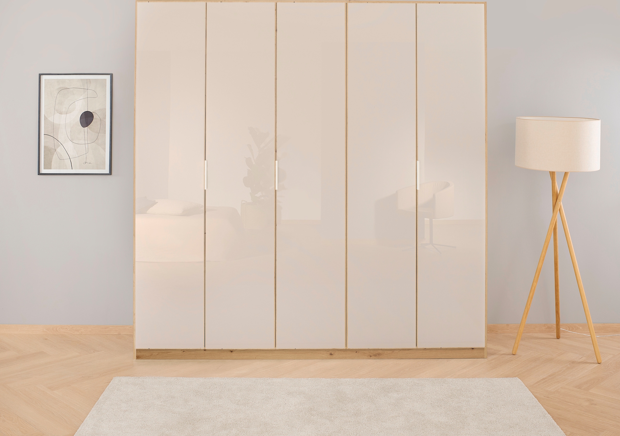 rauch Drehtürenschrank »Kleiderschrank Schrank Garderobe KOLUNA mit hochwertiger Glasfront«, (Breiten 181/226/271/315 cm Höhen 210/229 cm), inkl. 2 Innenschubladen sowie extra Einlegeböden MADE IN GERMANY