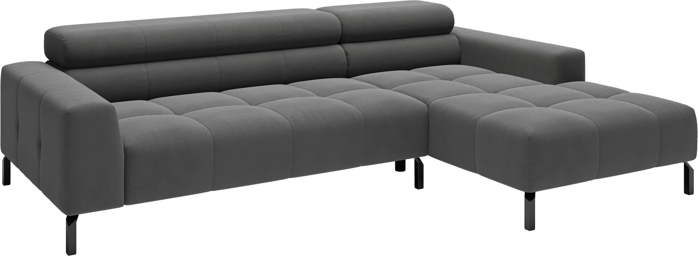 Home affaire Ecksofa »Ecksofa Claya, L-Form, Kopfteilverstellung, Breite 258 cm« Moderne Steppung, weicher Polsteraufbau & saugroboterfreundliche Höhe