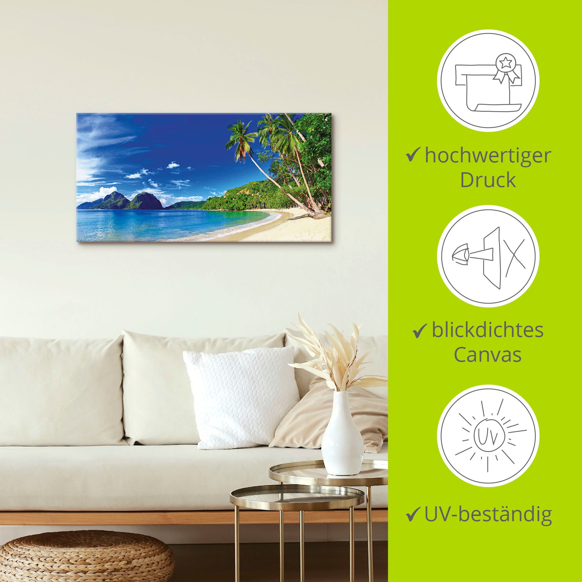 Artland Wandbild »Paradies«, Küste, (1 St.), als Leinwandbild, Poster, Wandaufkleber in verschied. Größen