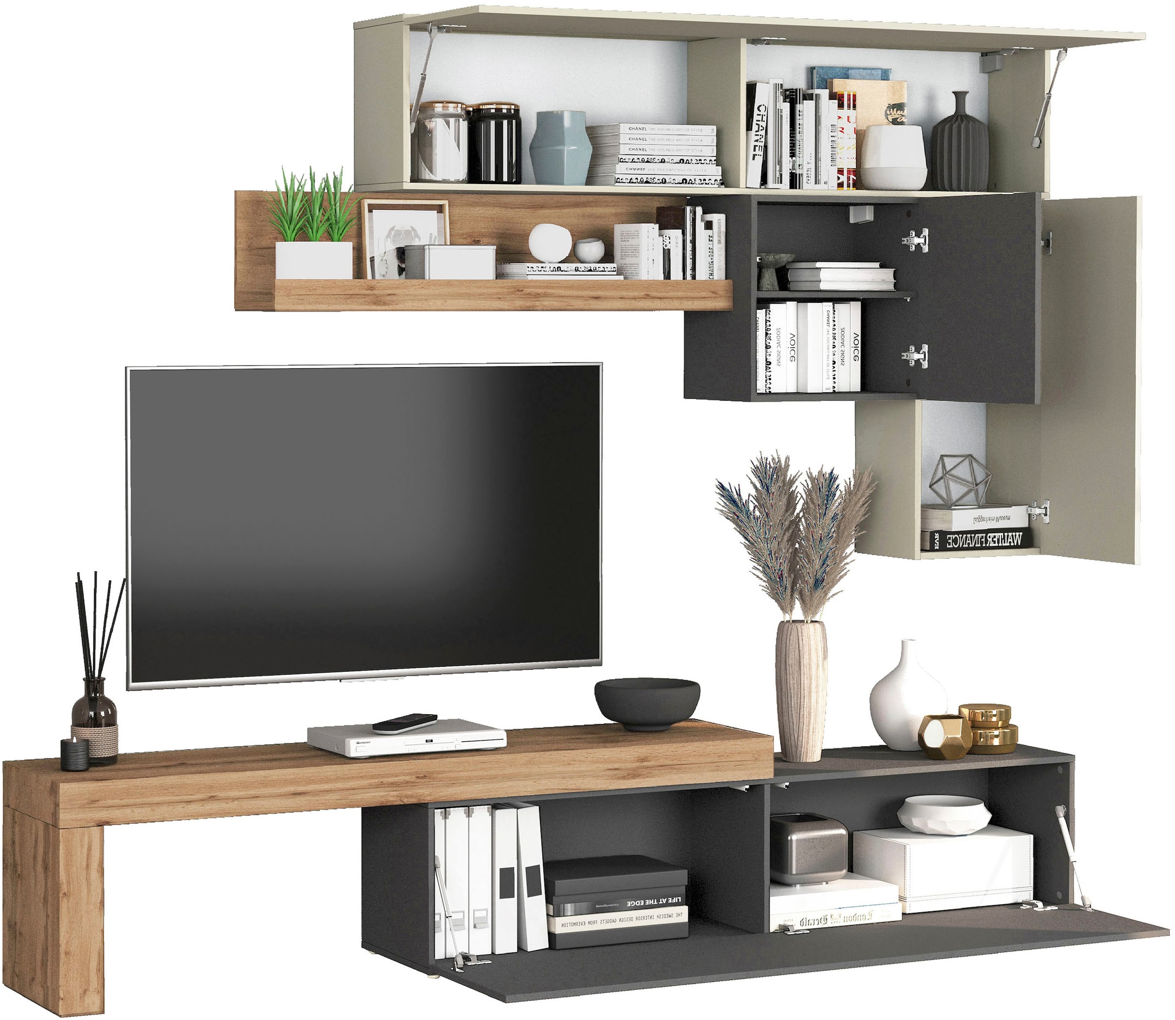 INOSIGN Wohnwand »Chronos Wohnwand, Medienwand, 5-er set« Set, 5 Stk. tlg.