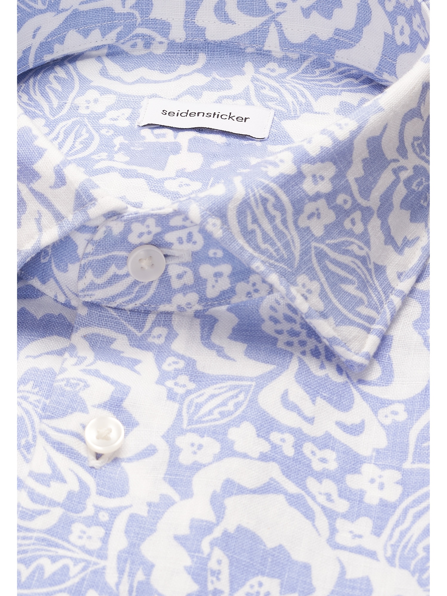 seidensticker Leinenhemd »Schwarze Rose« Slim 1/2 Kentkragen Druck