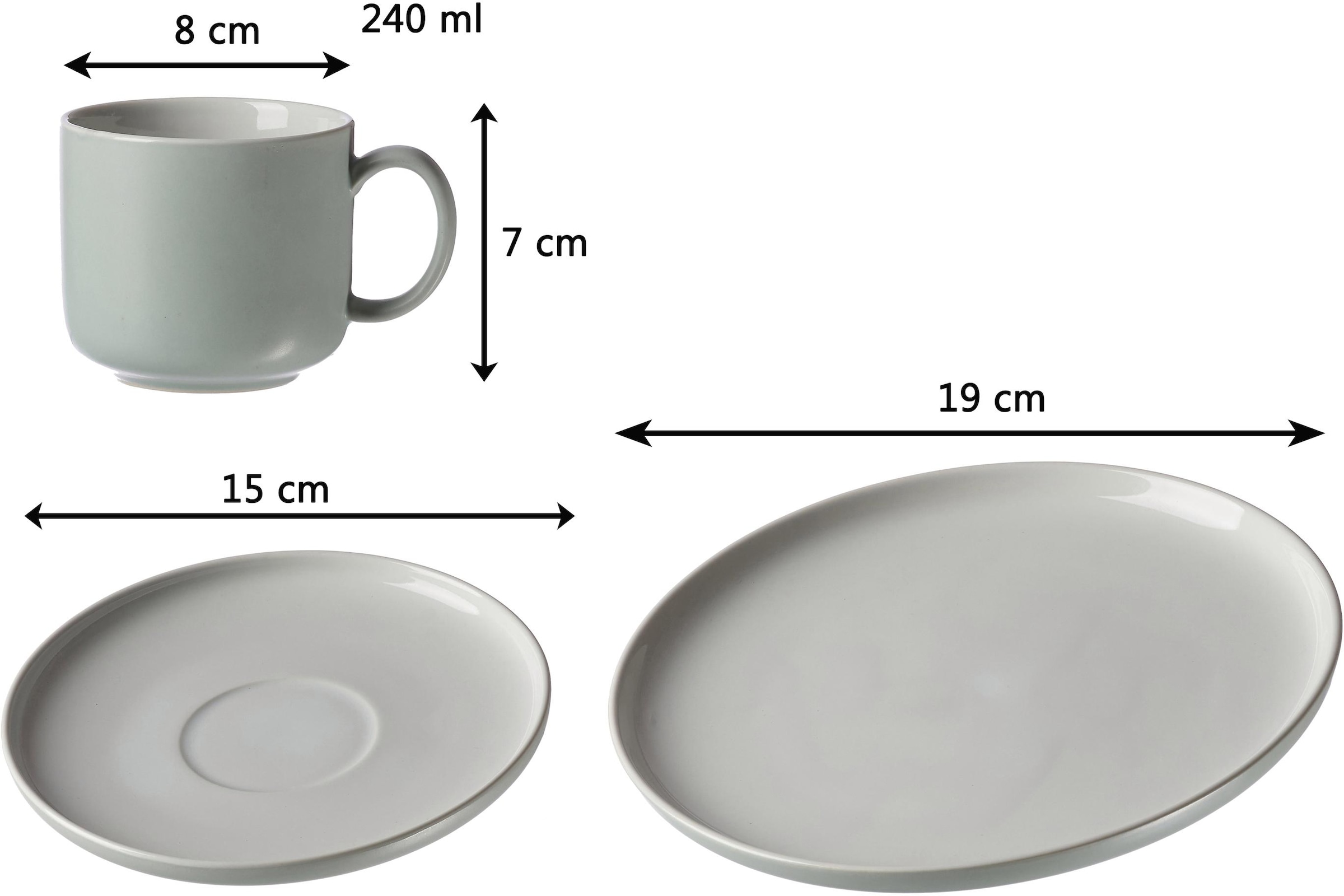 Ritzenhoff & Breker Kaffeeservice »Geschirr-Set, Service Jasper«, (Set, 12 tlg.), Scandic Style, 12 Teile, für 4 Personen