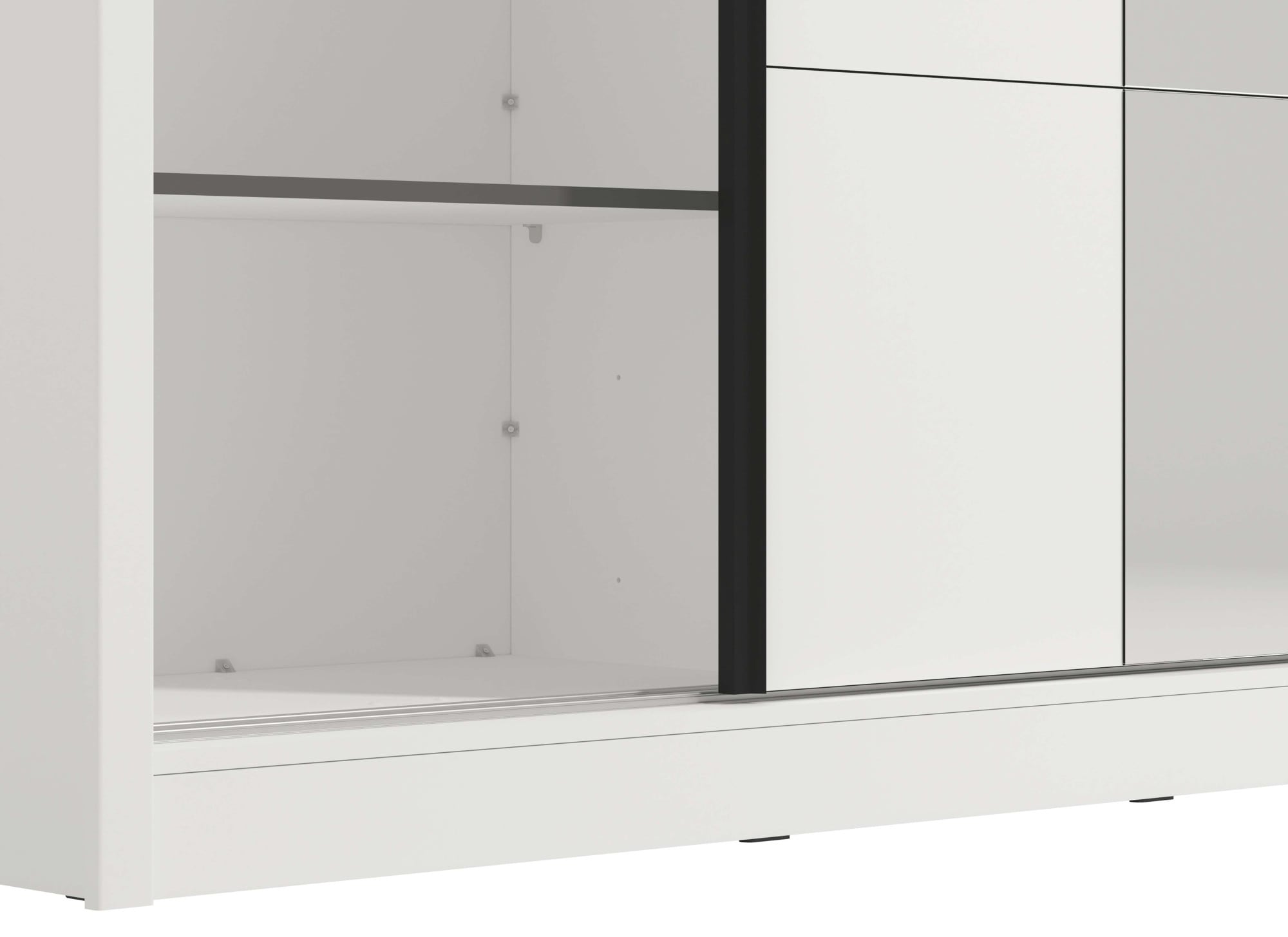 INOSIGN Schwebetürenschrank »Albi, Schlafzimmerschrank, Wäscheschrank in cashmere oder weiß« Kleiderschrank mit Spiegel MIT Innenausstattung,FSC®-zertifiziert