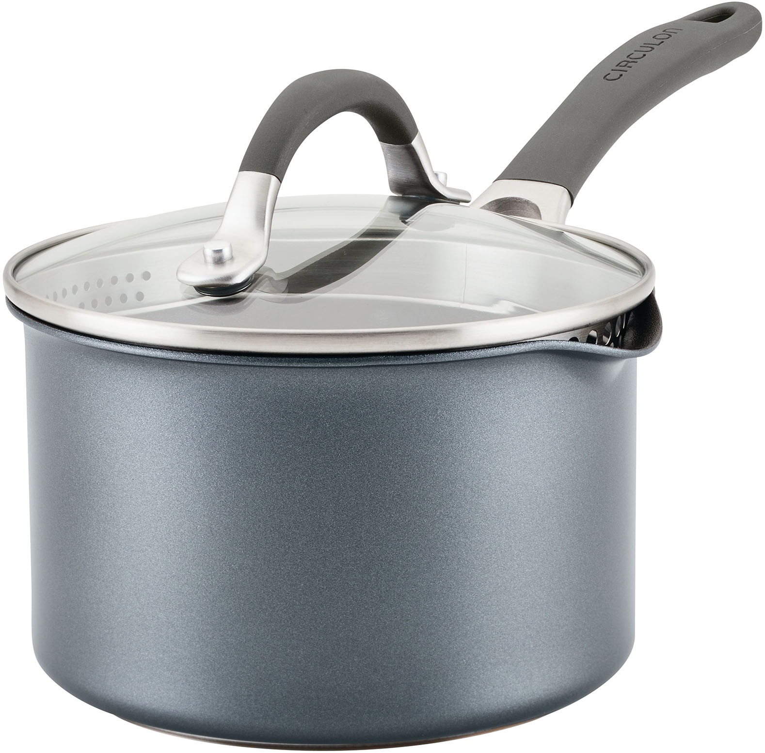 ScratchDefense Extreme Non-Stick Straining Saucepan & Lid - 2 Sizes