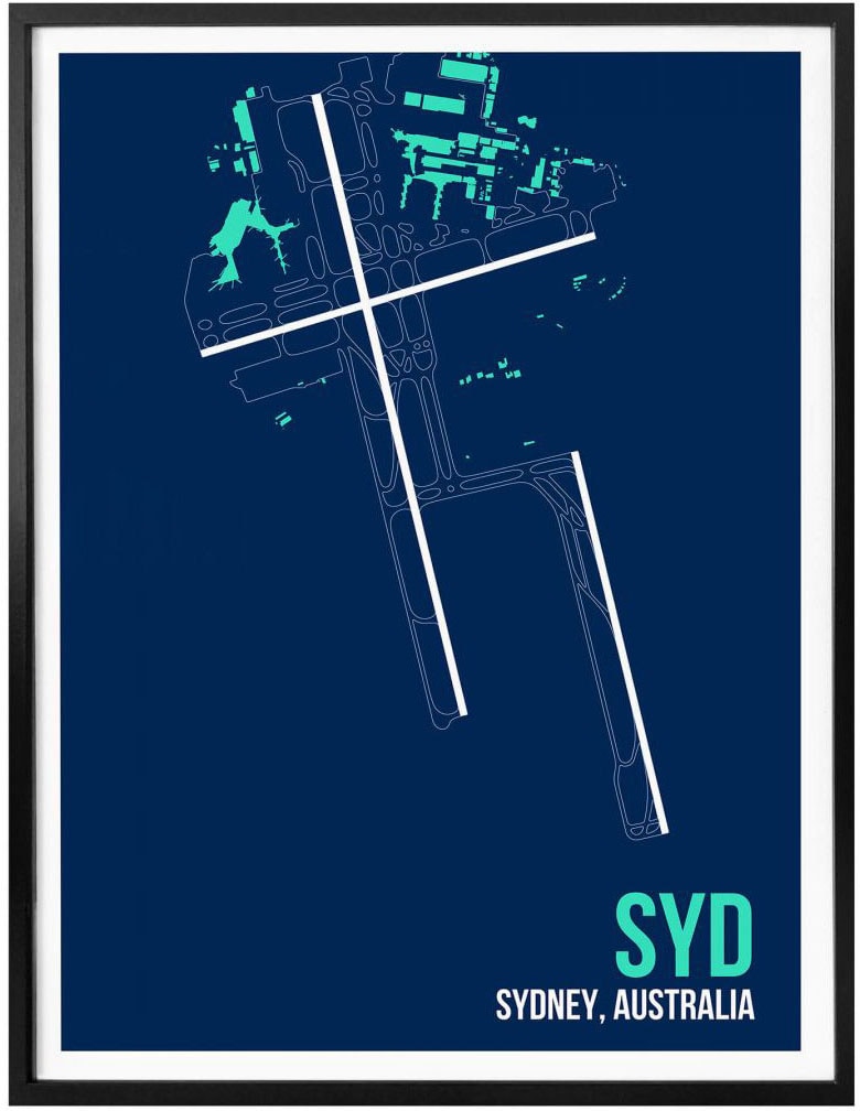 Bild, St.), Sydney«, Wall-Art Grundriss Wandposter Raten Wandbild, auf »Wandbild Grundriss, Poster, bestellen (1 Poster SYD