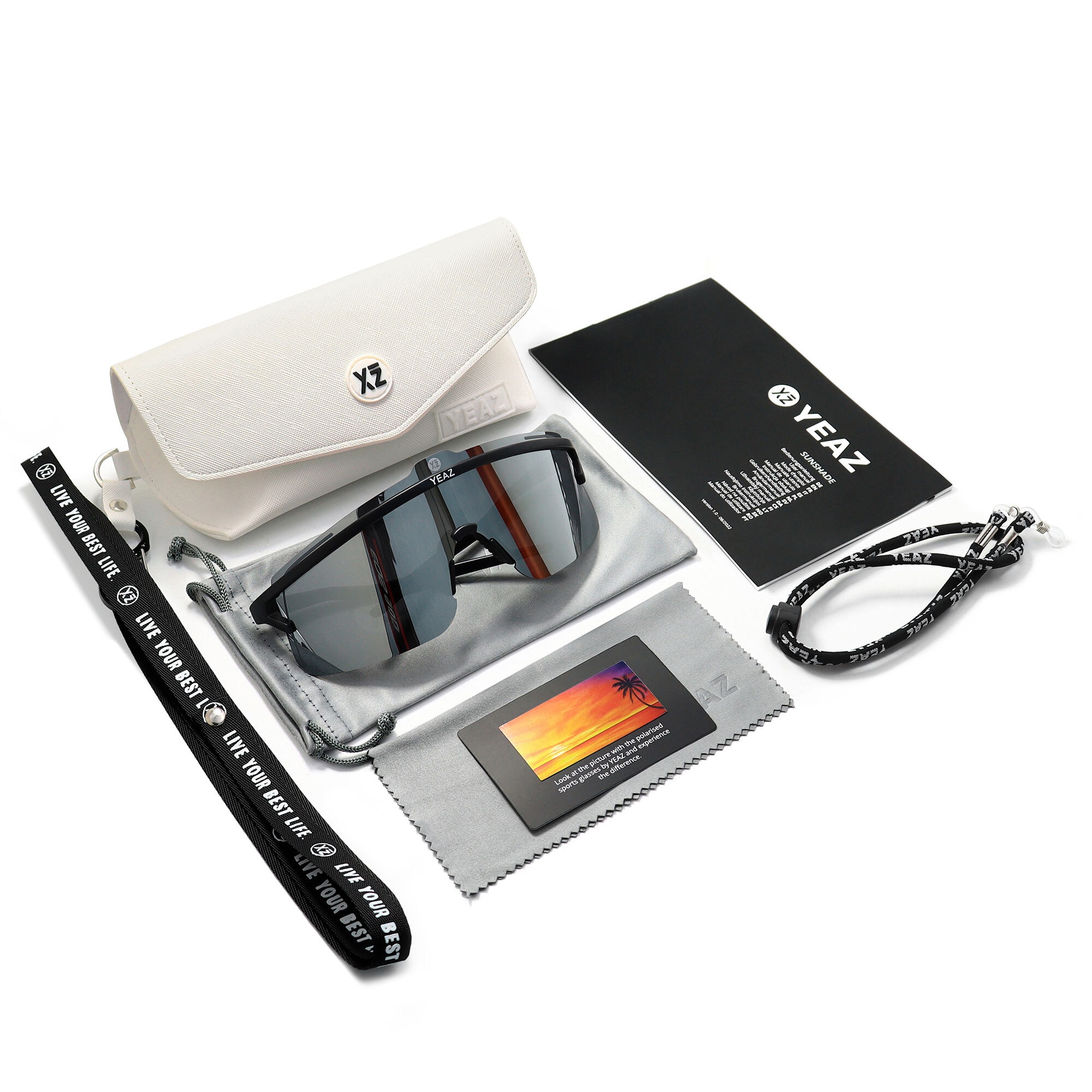 YEAZ Sportbrille »Sport-Sonnenbrille Black/Silver SUNSHADE«