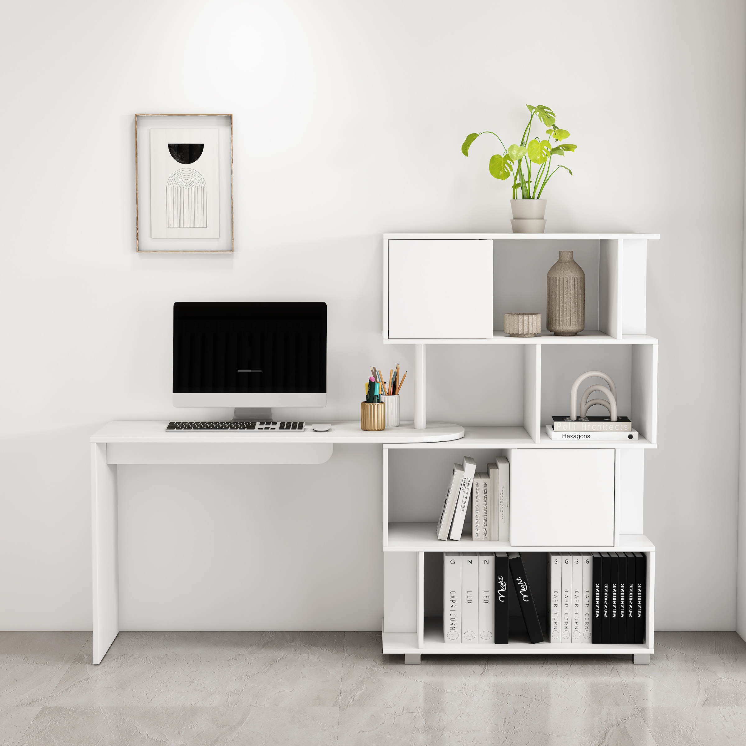 OTTO home Schreibtisch »Inovo« Set,  als Eckschreibtisch oder Schreibtisch nutzbar, viel Stauraum