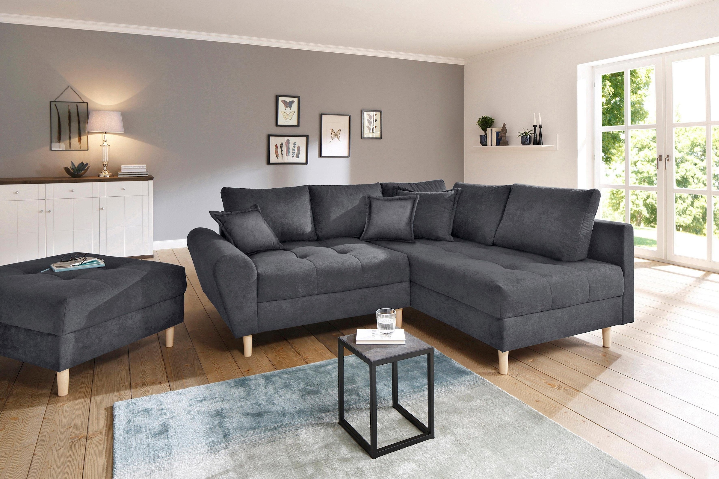 bestellen Ecksofa Home Federkern affaire »Rice«, auf mit incl. Hocker, Rechnung