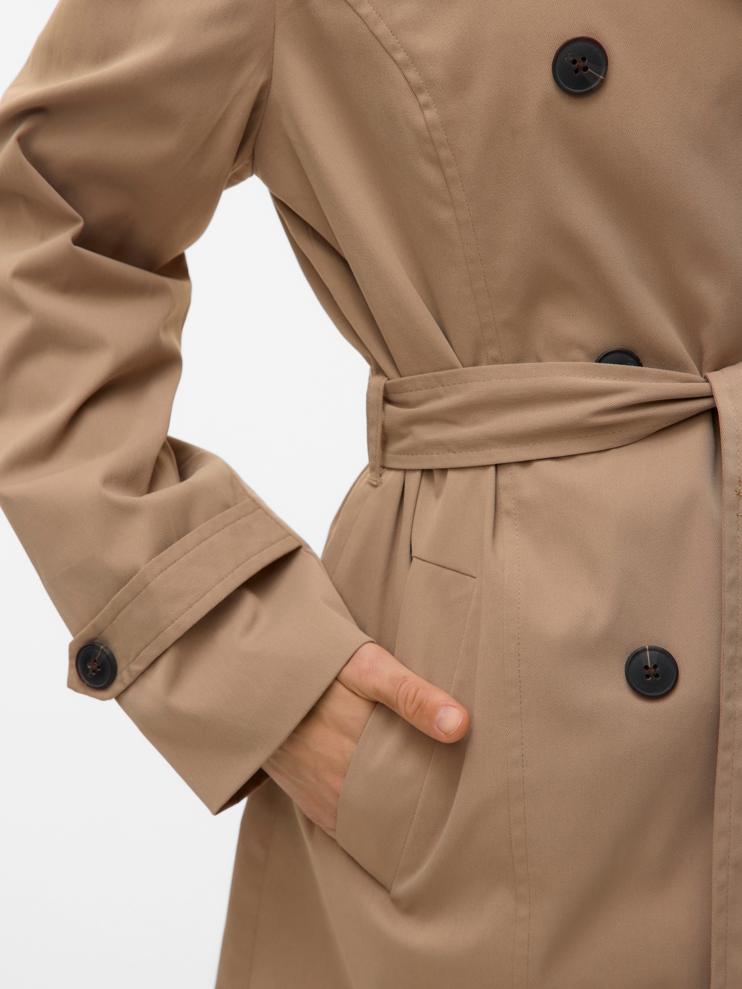 Vero Moda Trenchcoat »VMCHELSEA OLIVIA TRENCHCOAT NOOS« kurzer 2-Reiher mit abnehmbarem Bindegürtel