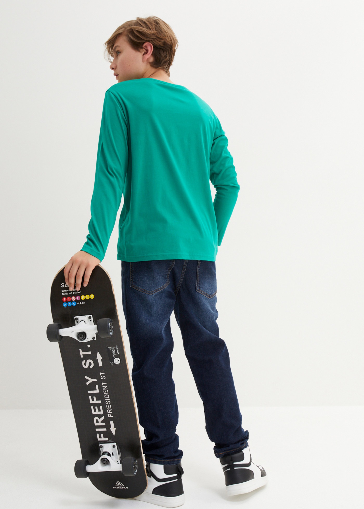 bonprix Langarmshirt Packung,  für Kinder, Packung, aus Baumwolle, mit Rundhalsausschnitt