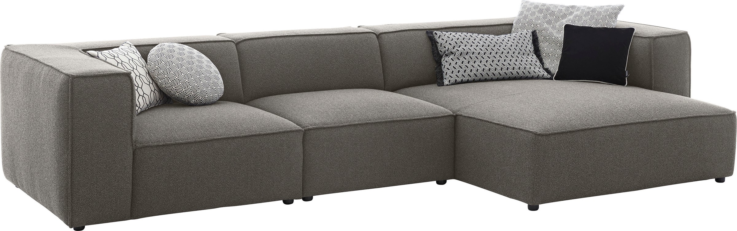 W.SCHILLIG Ecksofa »around-the-block Mega Sofa, viel Platz und hoher Sitzkomfort, L-Form« mit eleganter Biese, mit Federkern, Breite 341 cm