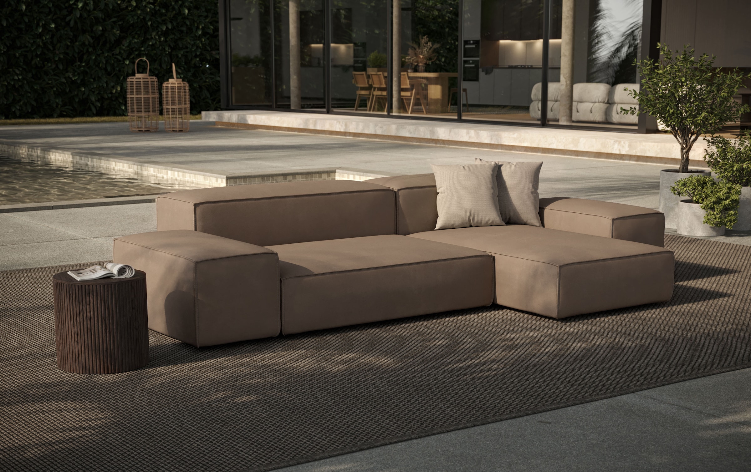 designwerk Ecksofa »Puzzle, Designsofa für Indoor und Outdoor, bequem, modular«, wasserabweisend und strapazierfähig