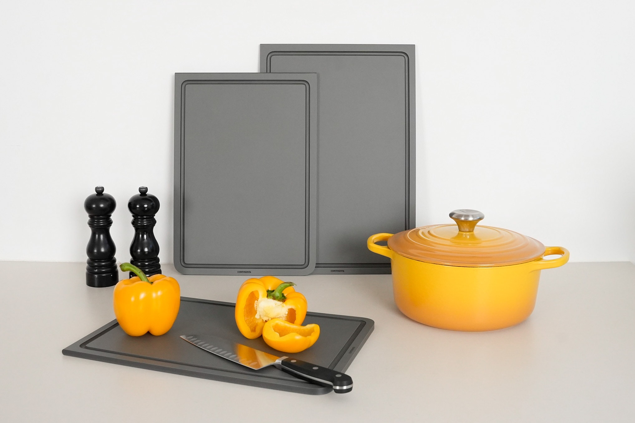 Continenta Tranchierbrett »BAND, Duracore grau« Messerschonend und Spülmaschinenfest