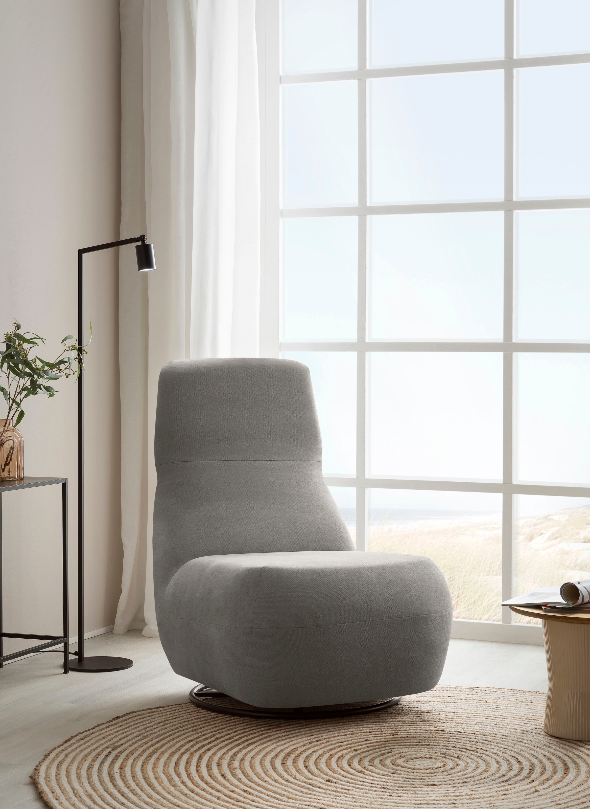 andas Relaxsessel »Emberson Sessel, Rückenlehne hochklappbar, Drehsessel« Rückenverstellung, Drehfunktion, wahlweise auch Swivel (Wipp) Funktion