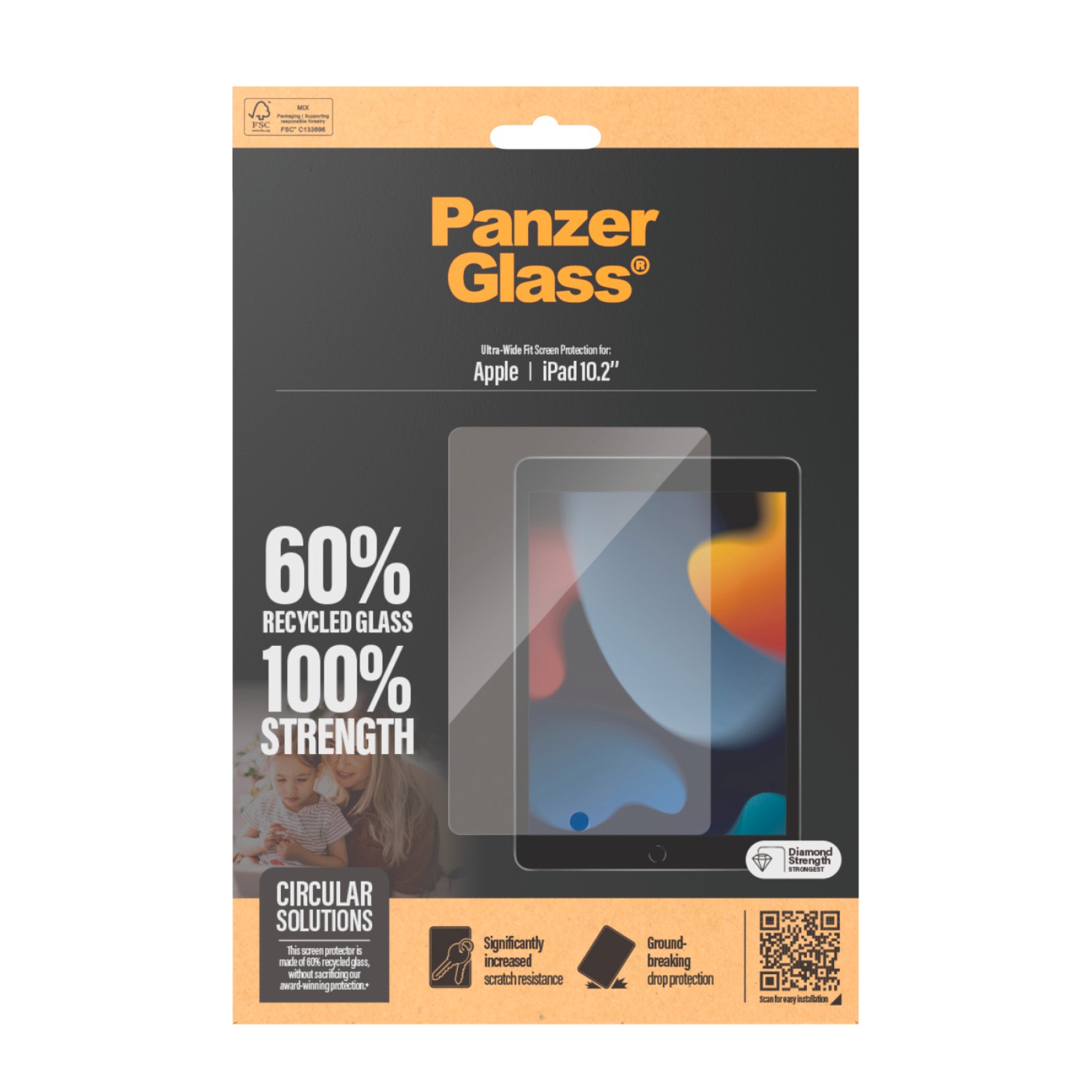 CARE by PanzerGlass Displayschutzglas »Ultra-Wide Fit Screen Protection«, für Apple iPad 10.2'', Displayschutzfolie, Schutzfolie, Bildschirmschutz, kratz- & stoßfest