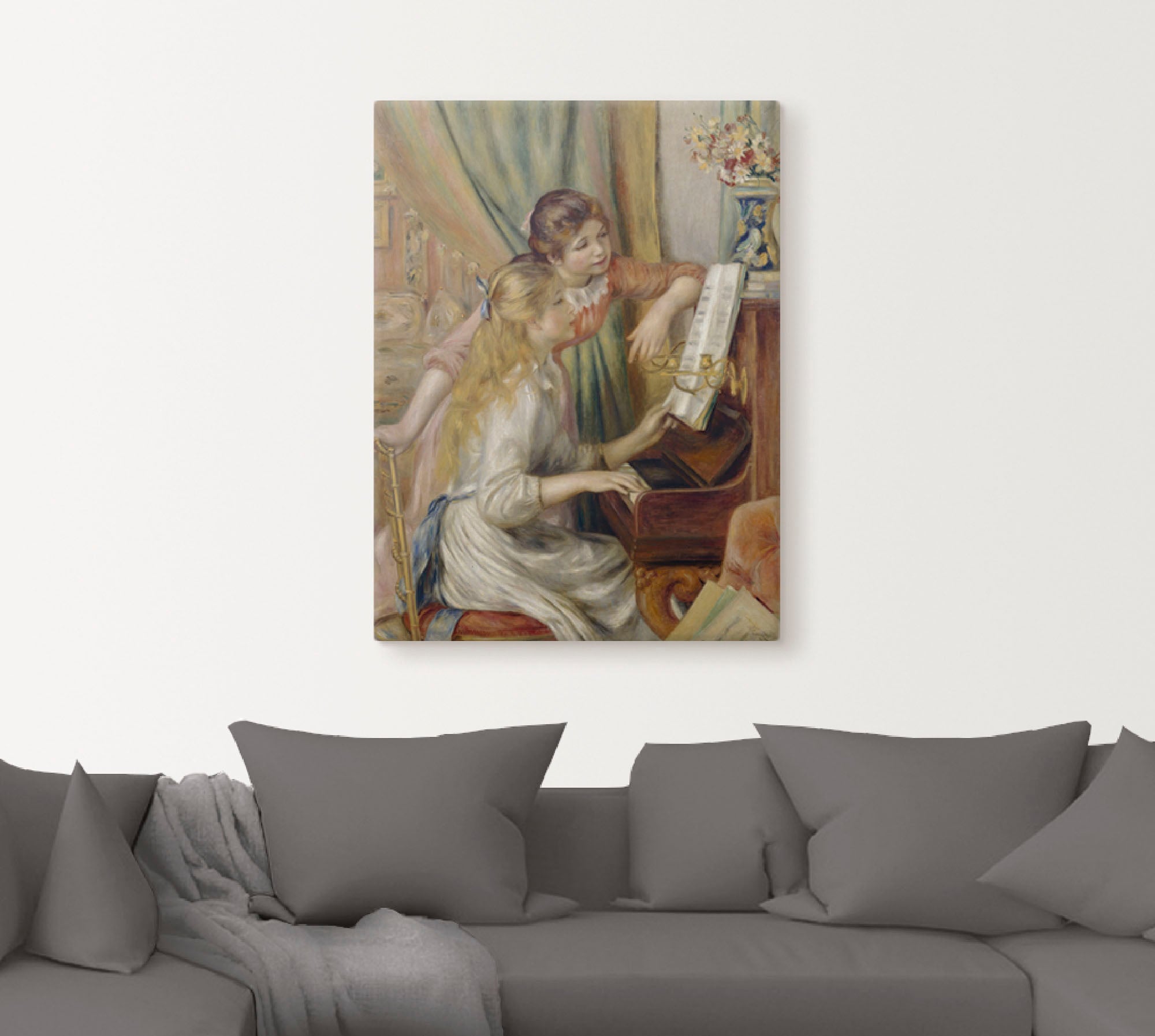 Artland Leinwandbild »Zwei Mädchen am Klavier«, Kind, (1 St.), auf Keilrahmen gespannt