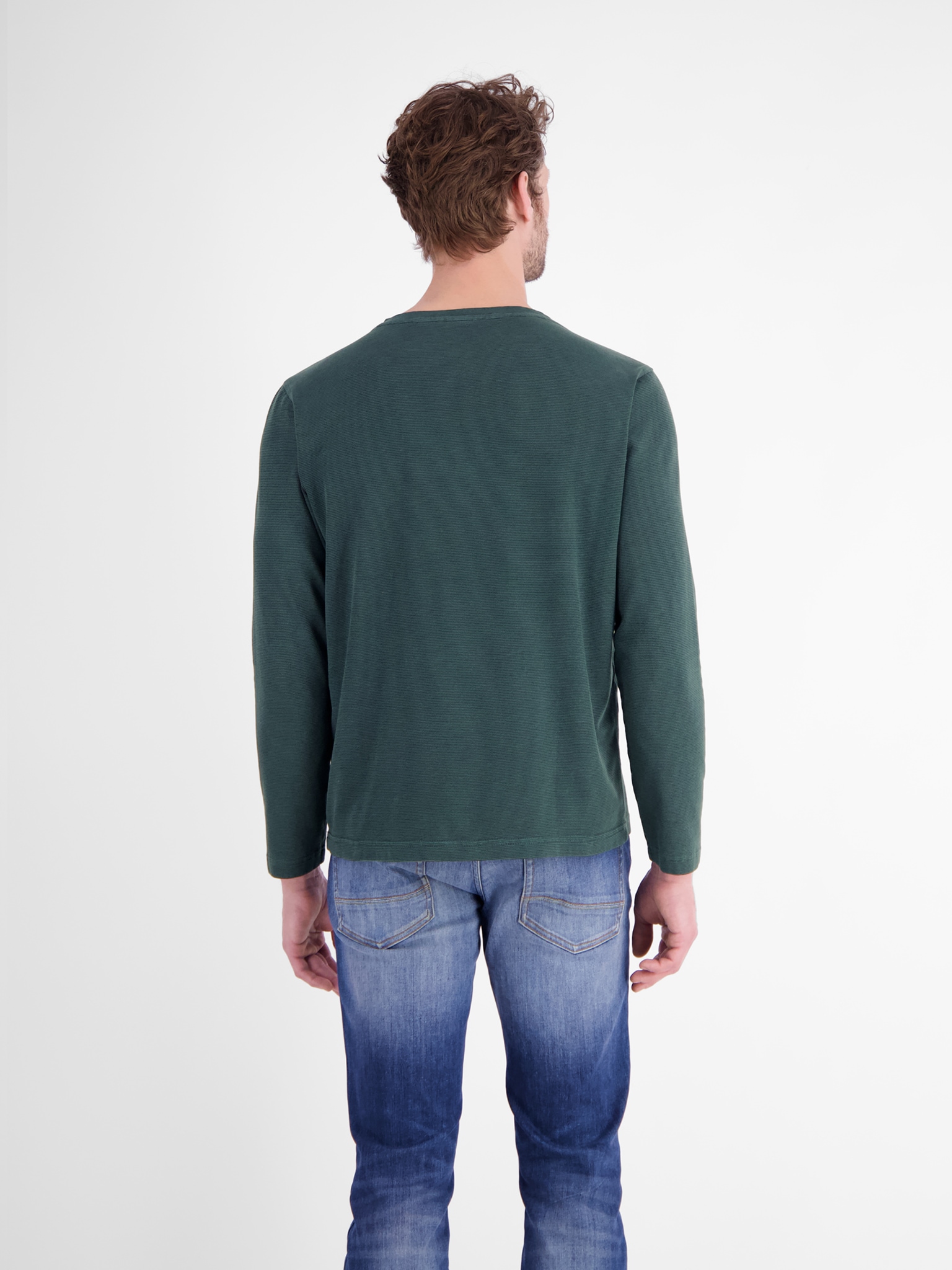 LERROS Langarmshirt mit kurzer Knopfleiste - Serafino - und feinen Streifen