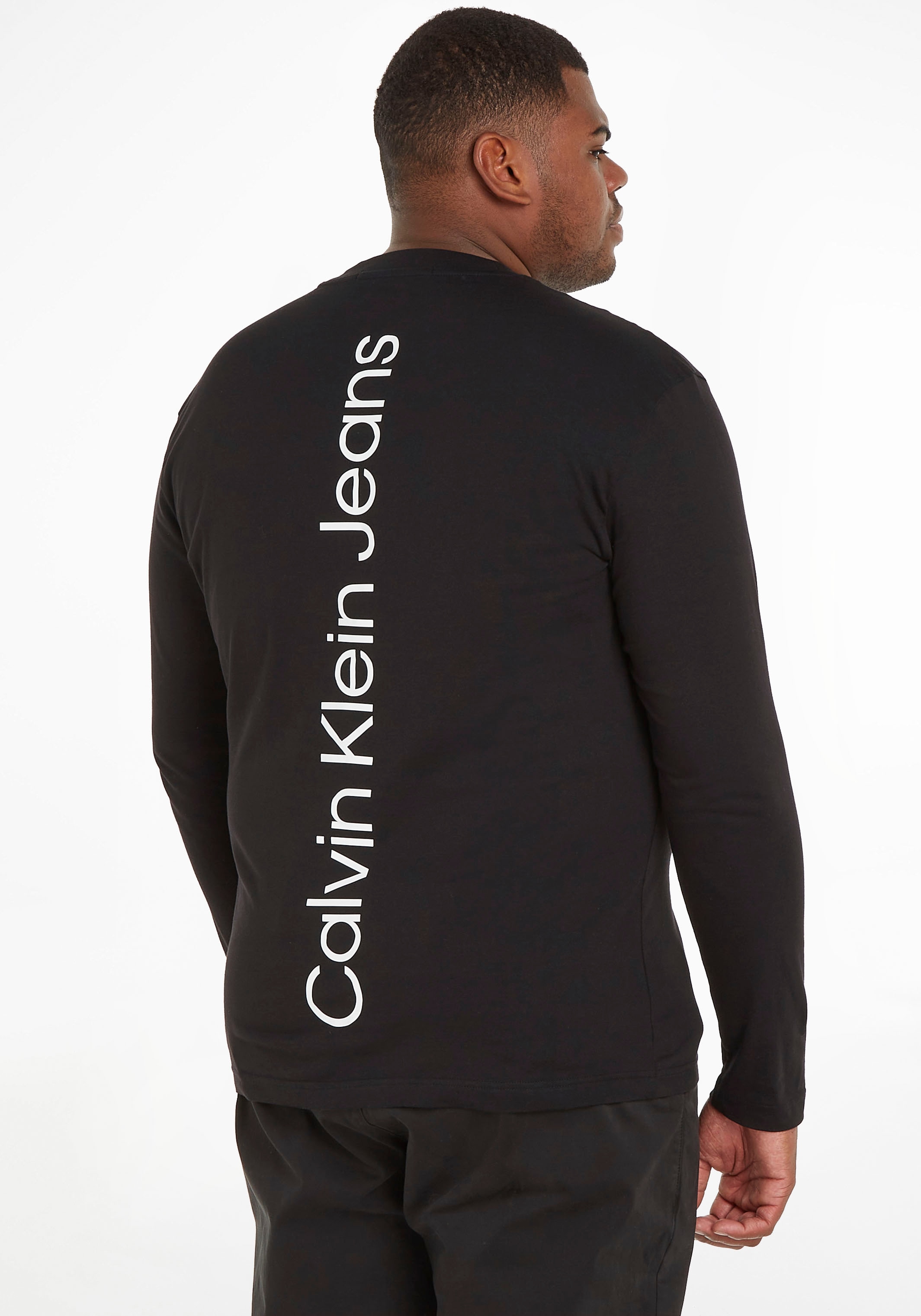 Calvin Klein Jeans Langarmshirt »INSTITUTIONAL BACK LOGO LS TEE«, mit hohem  Runhalsausschnitt bei ♕