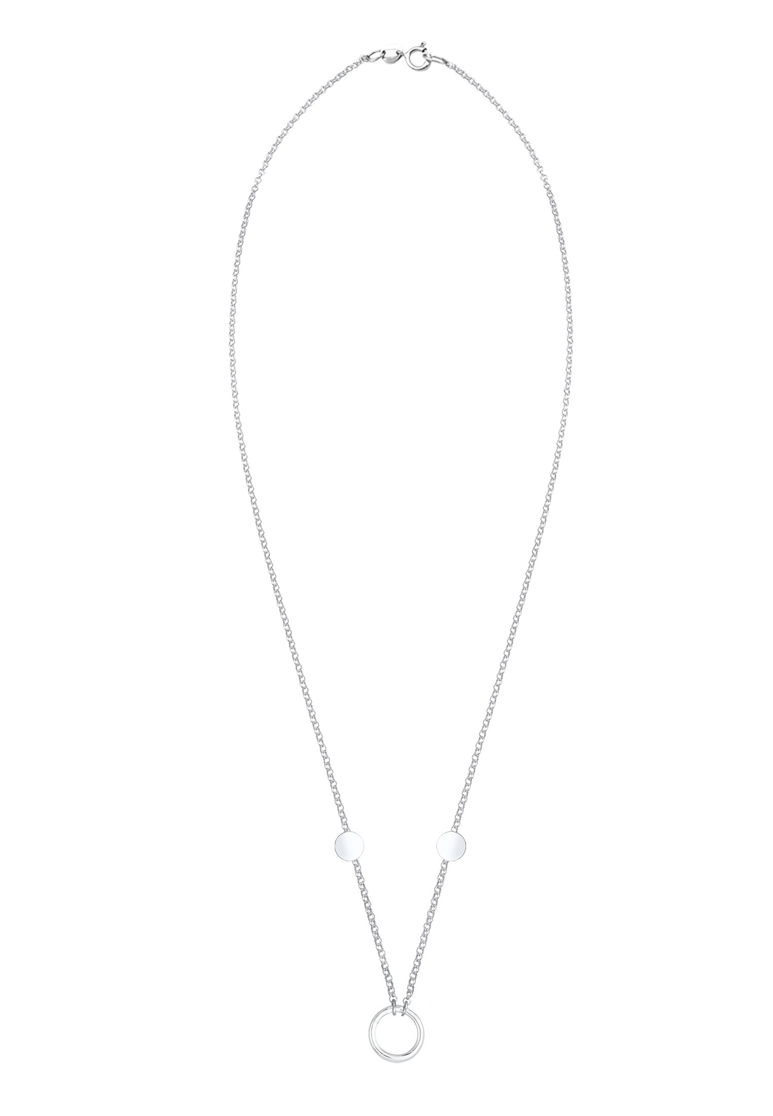 Elli Kette mit Anhänger »Halskette Kreis Plättchen Coin Geo Erbskette 925 Silber«