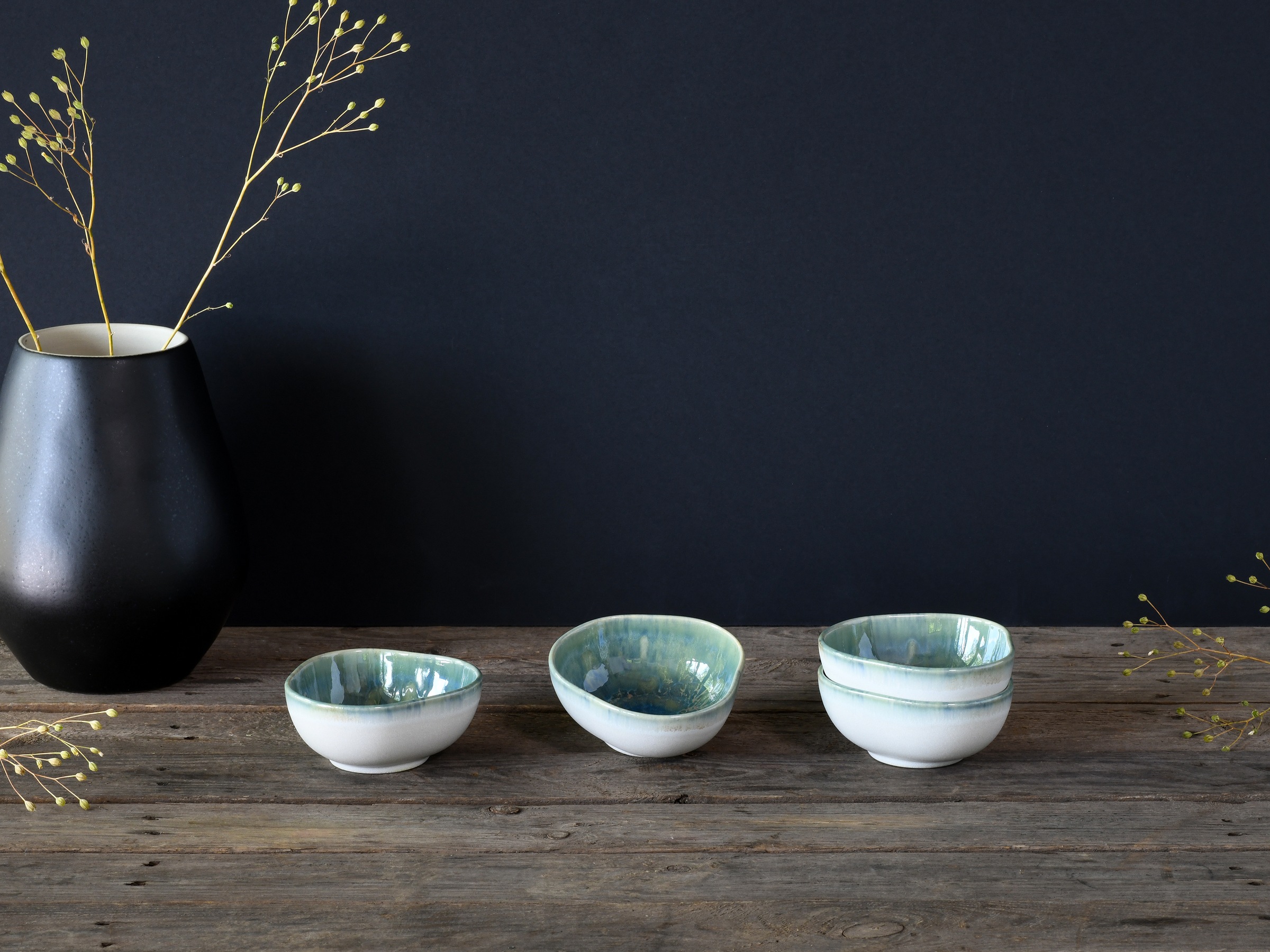 CreaTable Dipschale »Yuki« 4 Stk. aus Steinzeug Reaktiv-Digitaldruck, jedes Stück ein Unikat, Ø 11,5 cm