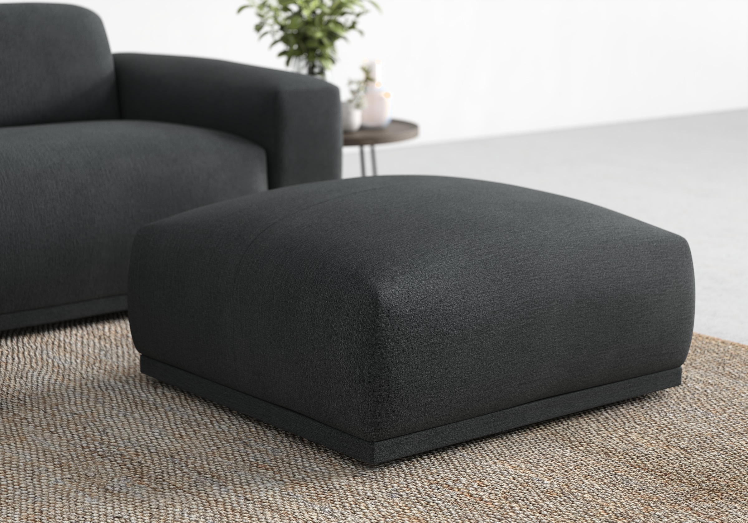 TRENDMANUFAKTUR Hocker »Braga, mit hochwertigem Kaltschaum, quadratisch, in Cord erhältlich«, (1 St.), moderner Polsterhocker, 85/42/85 cm (B/H/T)