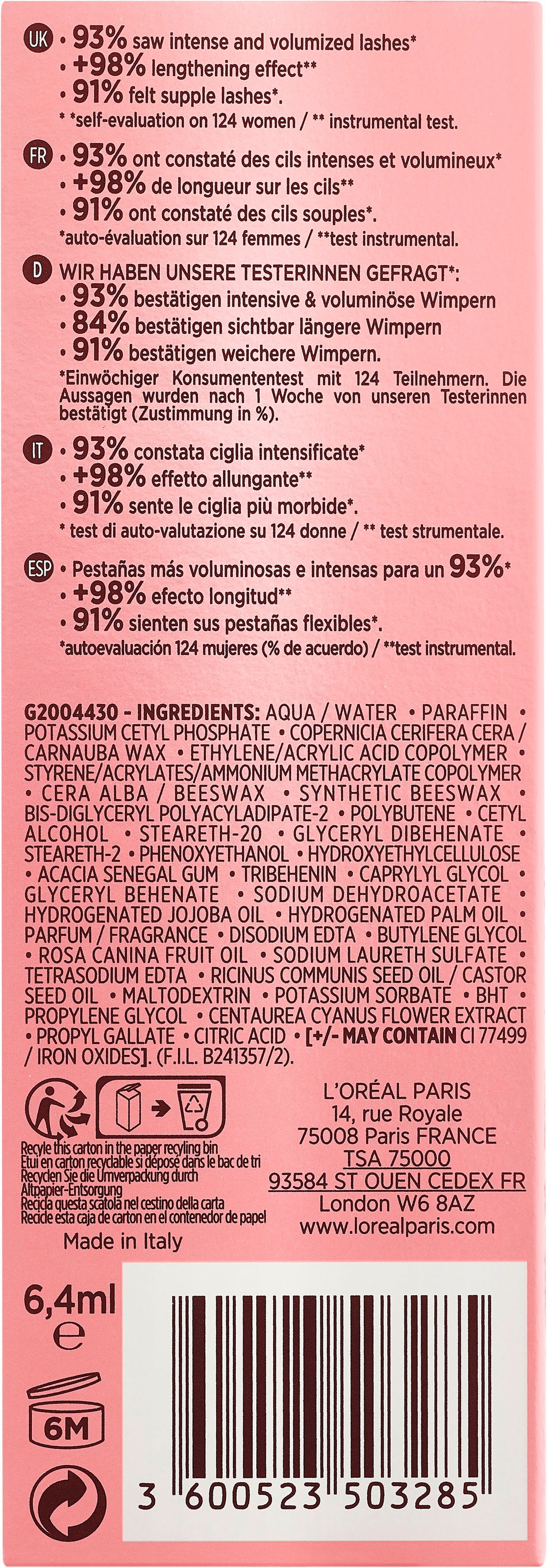 L'ORÉAL PARIS Mascara »Lash Paradise«, mit cremiger Formel