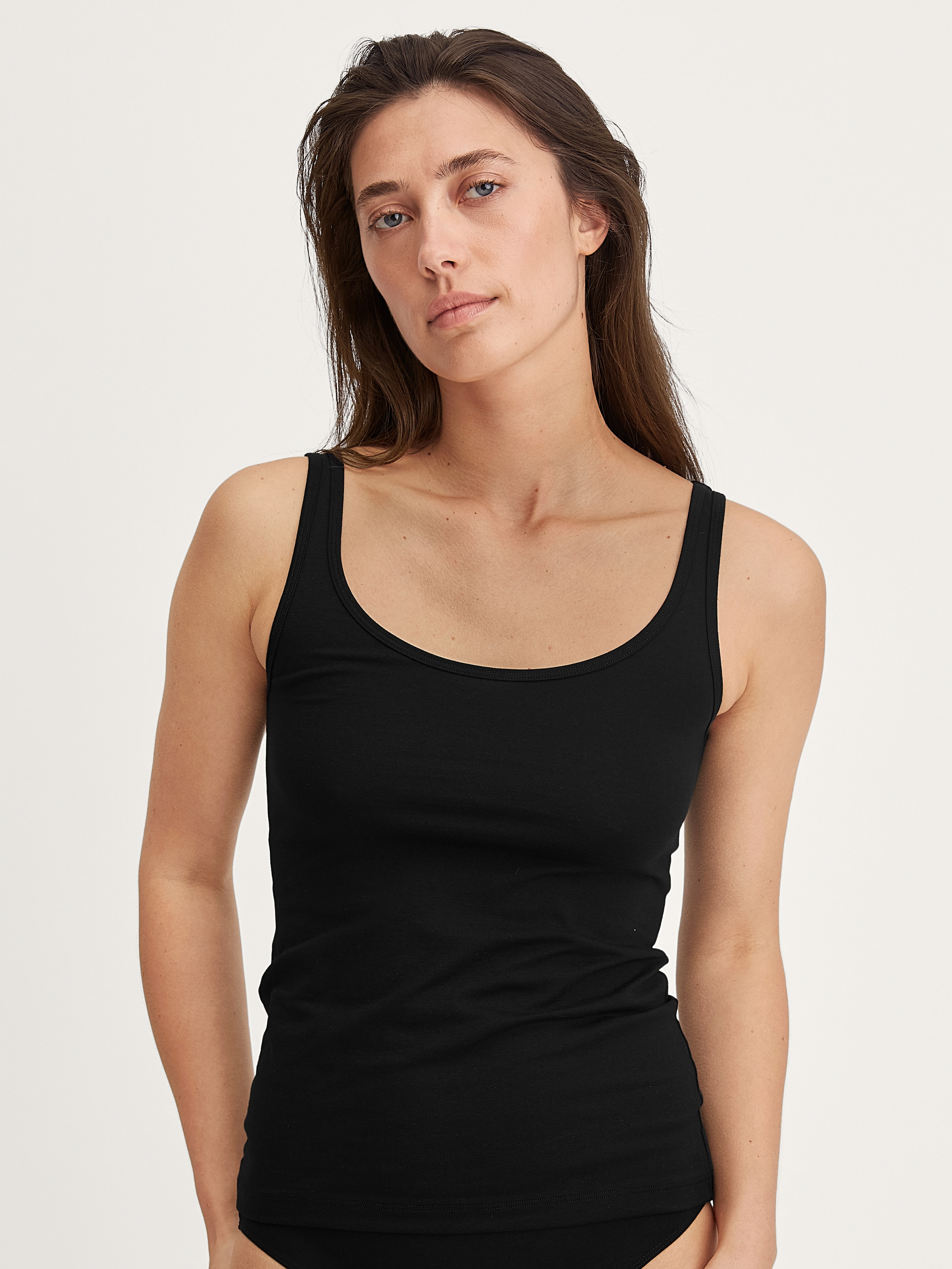 CALIDA Shirttop »Essential Cotton« Baumwoll-Mix, Single Jersey, elastisch, Rundhalsausschnitt