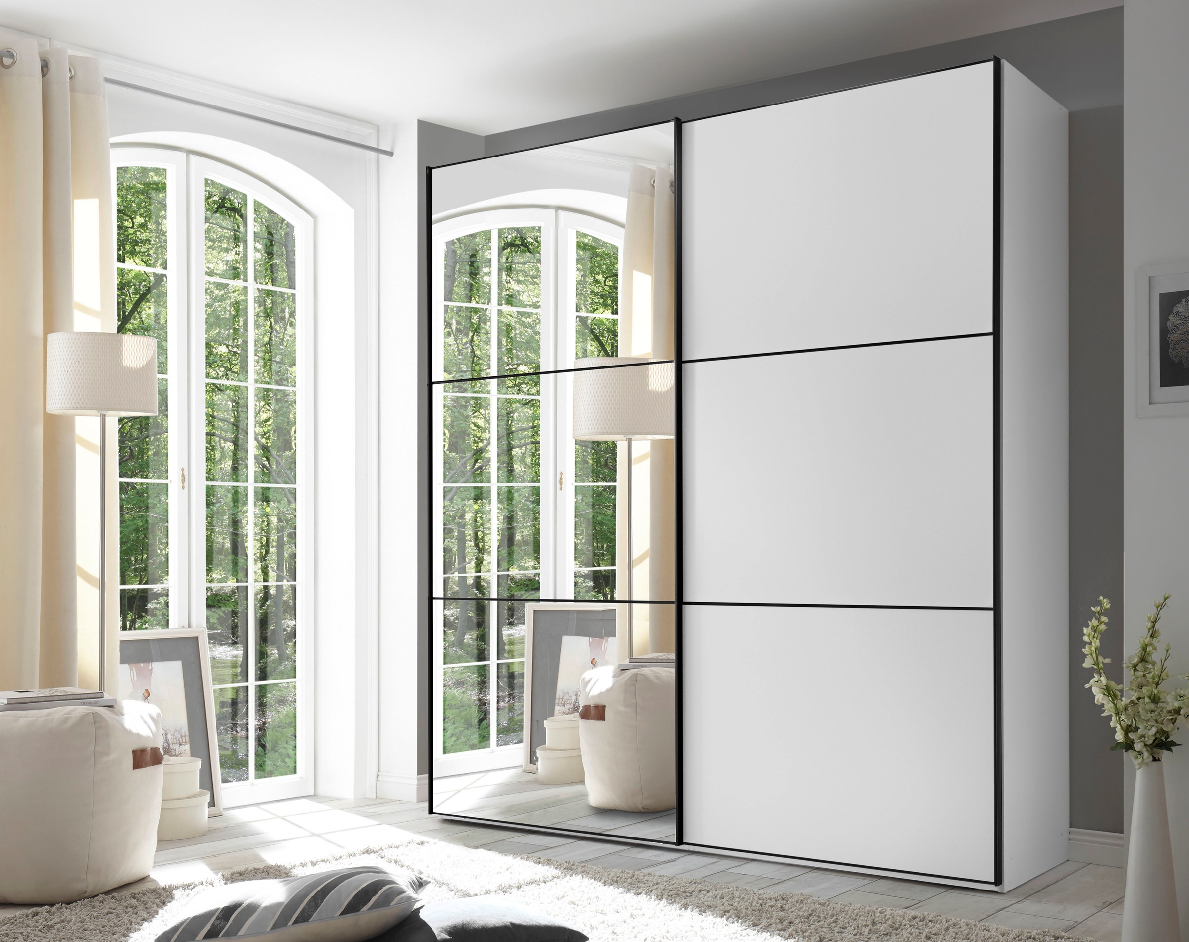 STAUD Schwebetürenschrank »Includo, Made in Germany« Mit Spiegeltüre und vier verschiedenen Ausstattungsvarianten