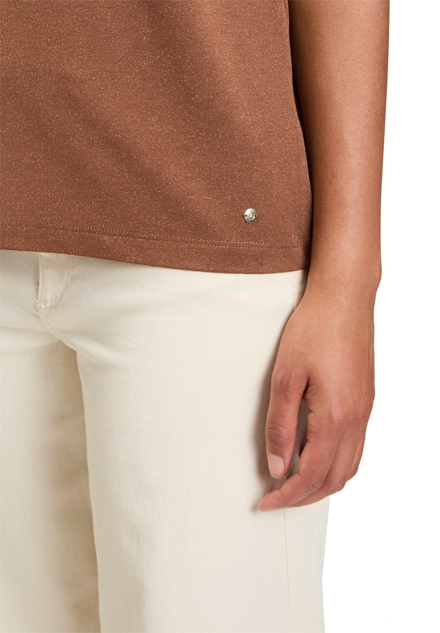 Betty&Co Kurzarmshirt »Casual-Shirt mit Perlen«