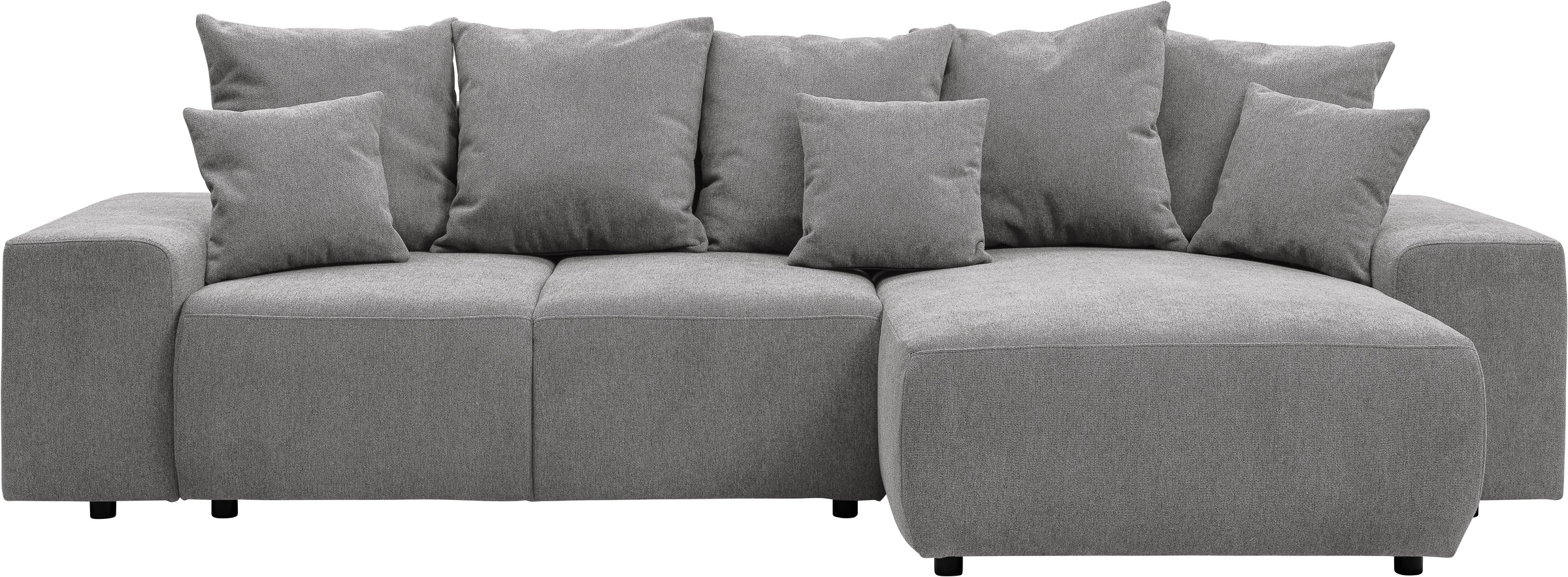 WERK2 Ecksofa »Riwa, modernes Sofa zum Kuscheln und Entspannen, Breite 300cm, L-Form«, Trendiges Ecksofa mit vielen Kissen, Schlaffunktion & Bettkasten
