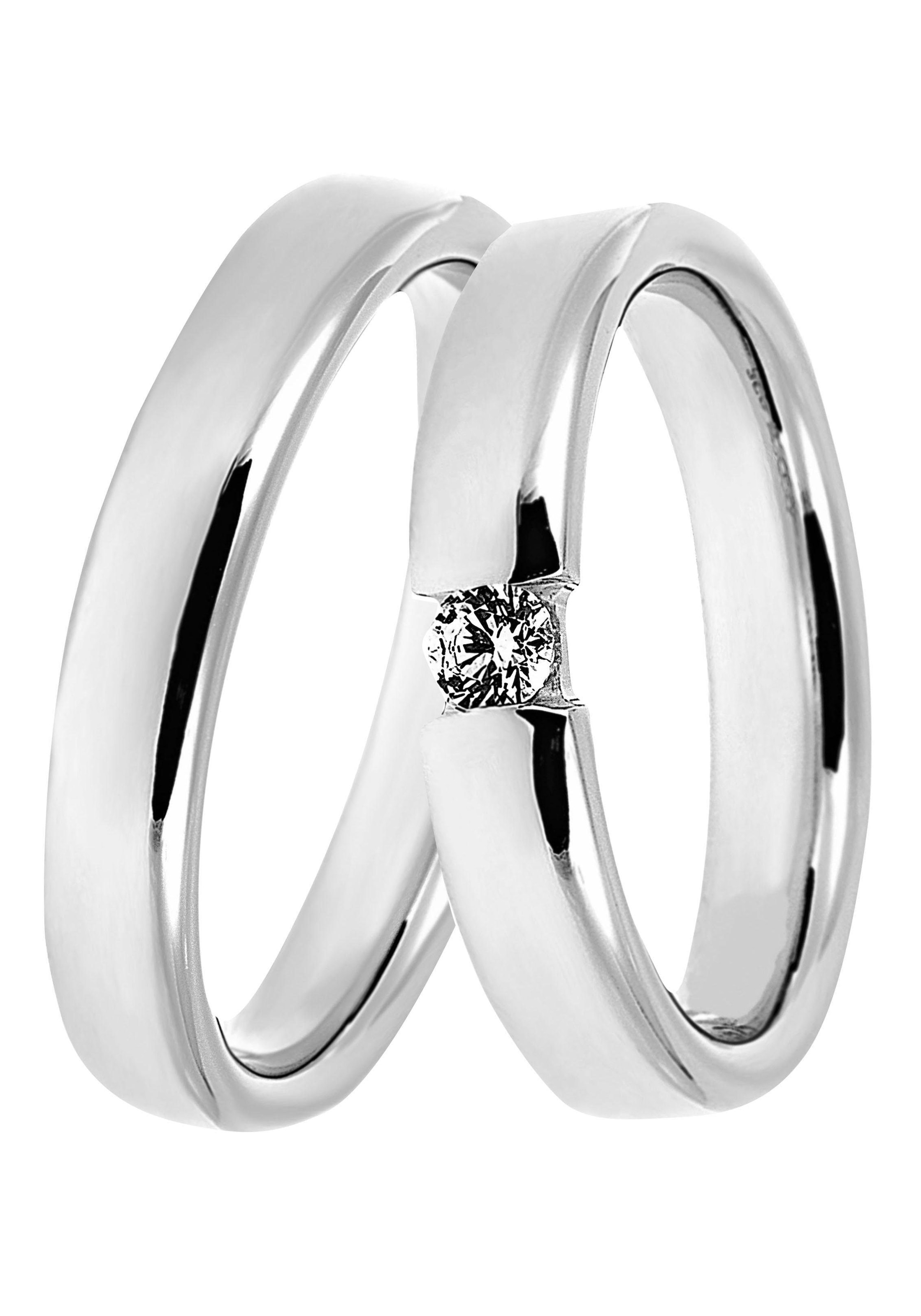 Geschenk Ehering »Schmuck Germany, LIEBE«, in Made Zirkonia ohne 925 Trauring mit o. Silber Partnerring DOOSTI Trauring