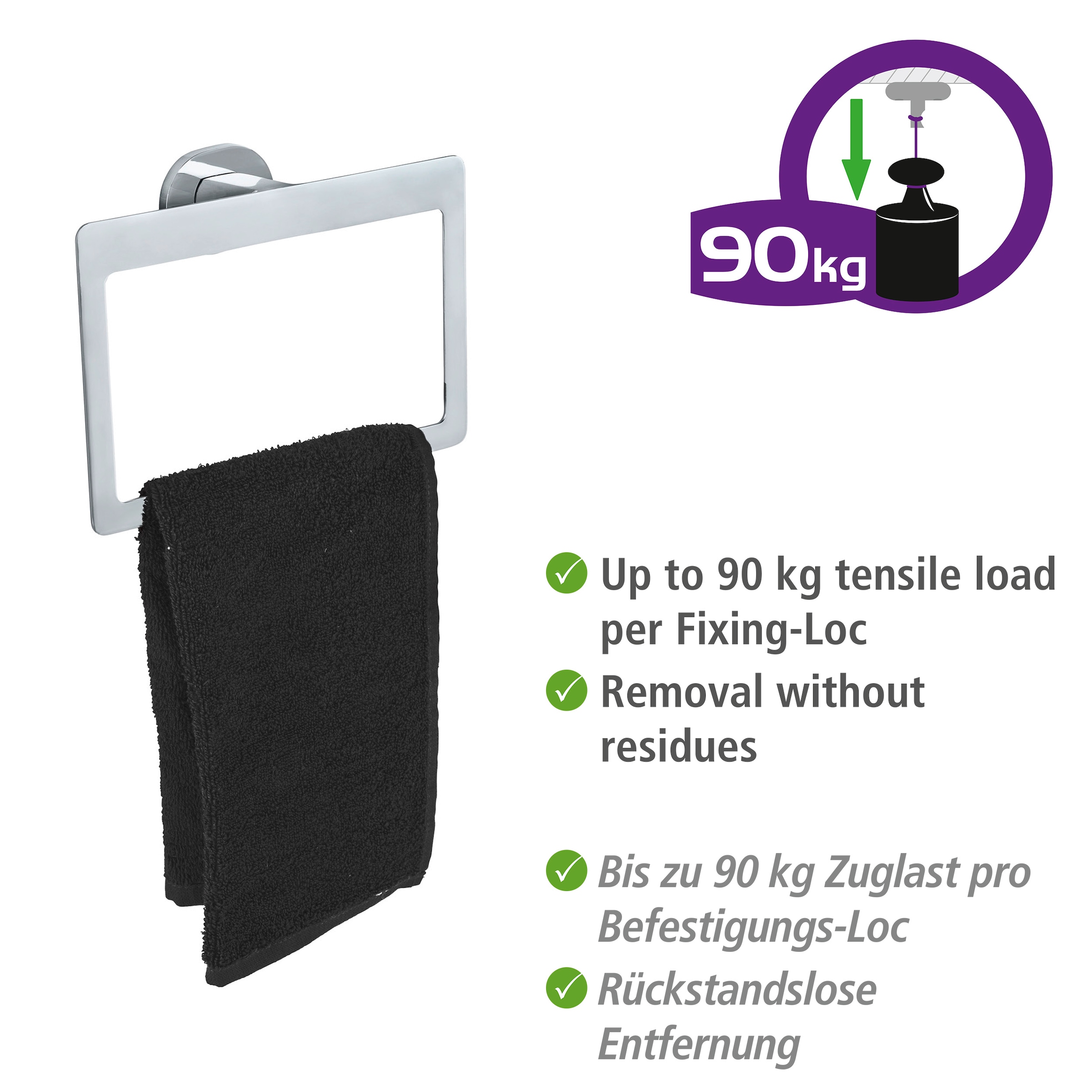 WENKO Handtuchring »UV-Loc® Maribor« befestigen ohne Bohren