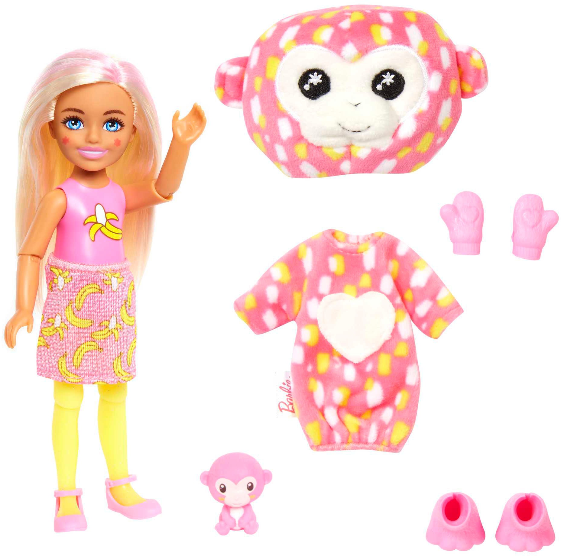 Barbie Anziehpuppe »Cutie Reveal, Chelsea im Affen-Kostüm (Dschungel-Serie)«, kleine Puppe