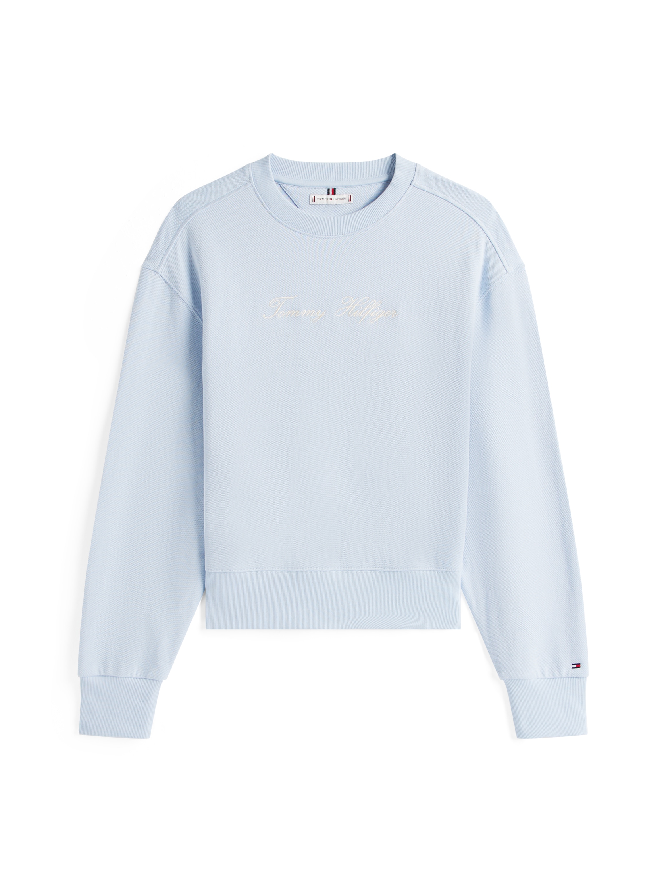 Tommy Hilfiger Sweatshirt »SCRIPT REG PIQUE SWTSHRT«, mit Tommy Hilfiger Script Logo-Schriftzug