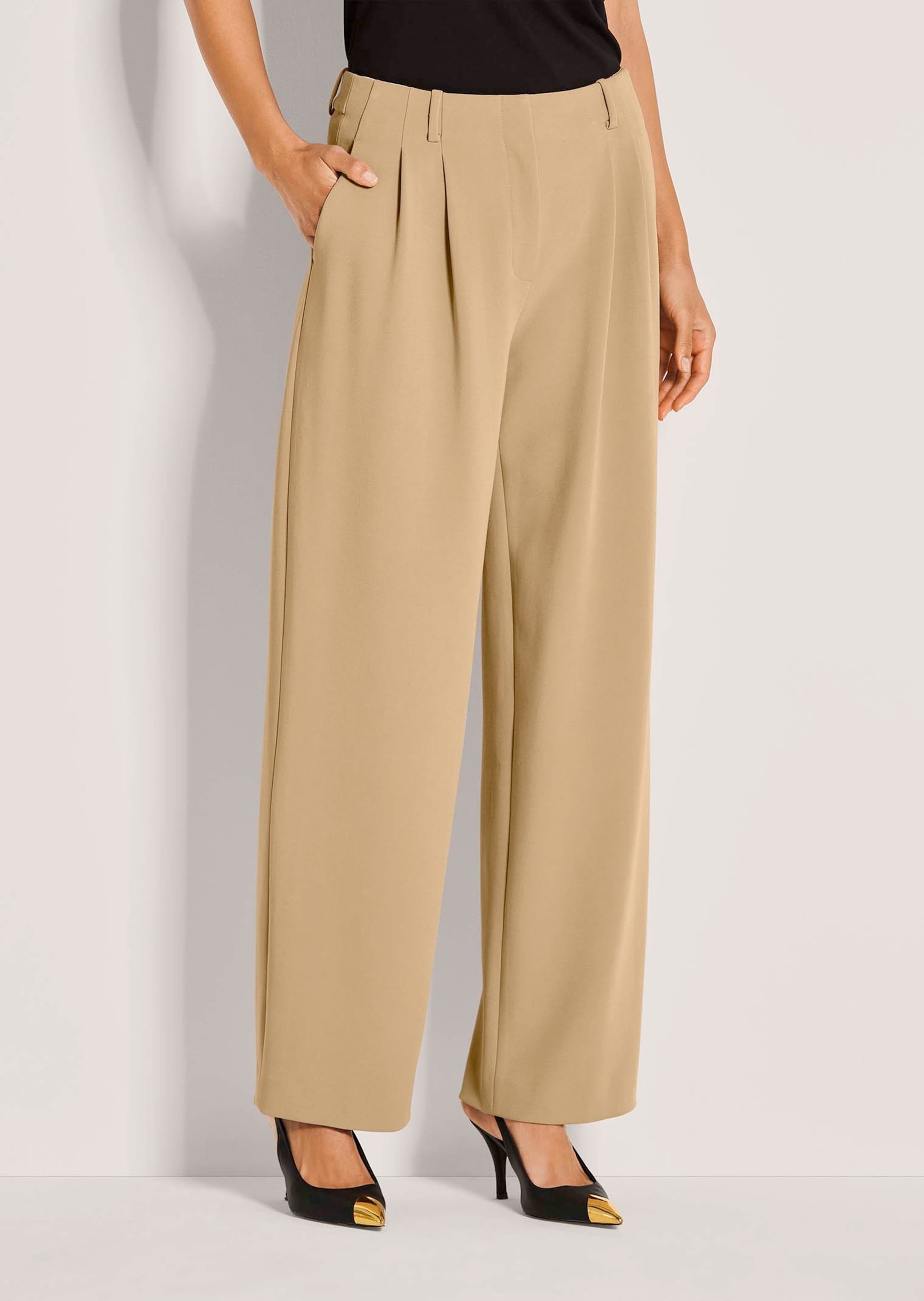 MADELEINE Bundfaltenhose »Palazzohose Palazzohose mit weitem Bein«