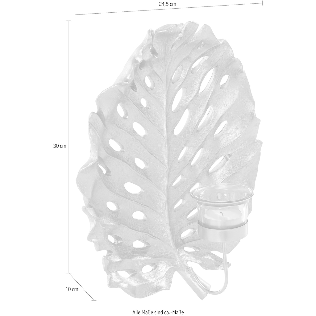 Leonique Wandkerzenhalter »Leaf, gold«, (2er-Set)