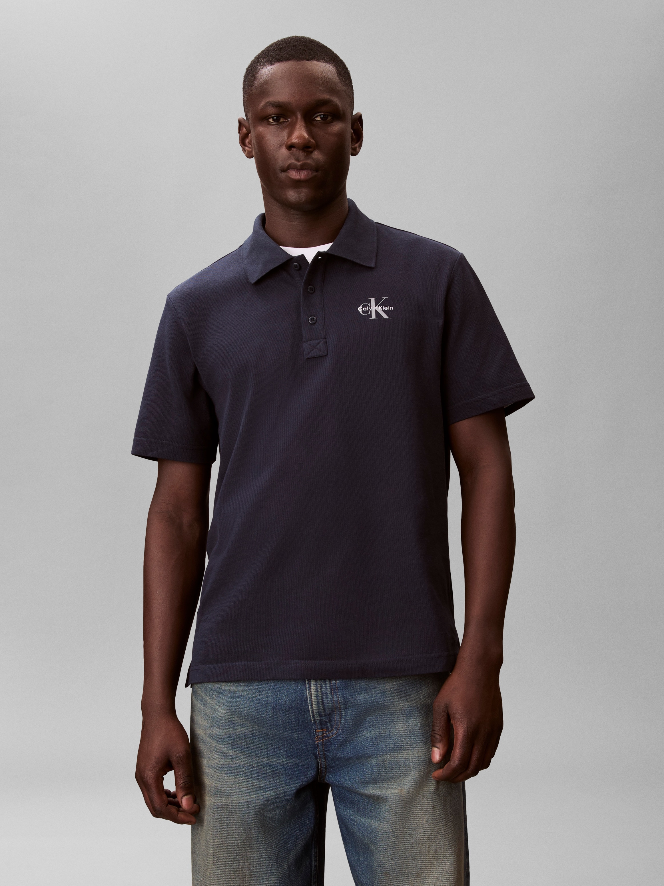 Calvin Klein Jeans Poloshirt »EASY MONOLOGO CASUAL PIQUE« Regular fit mit Polokragen