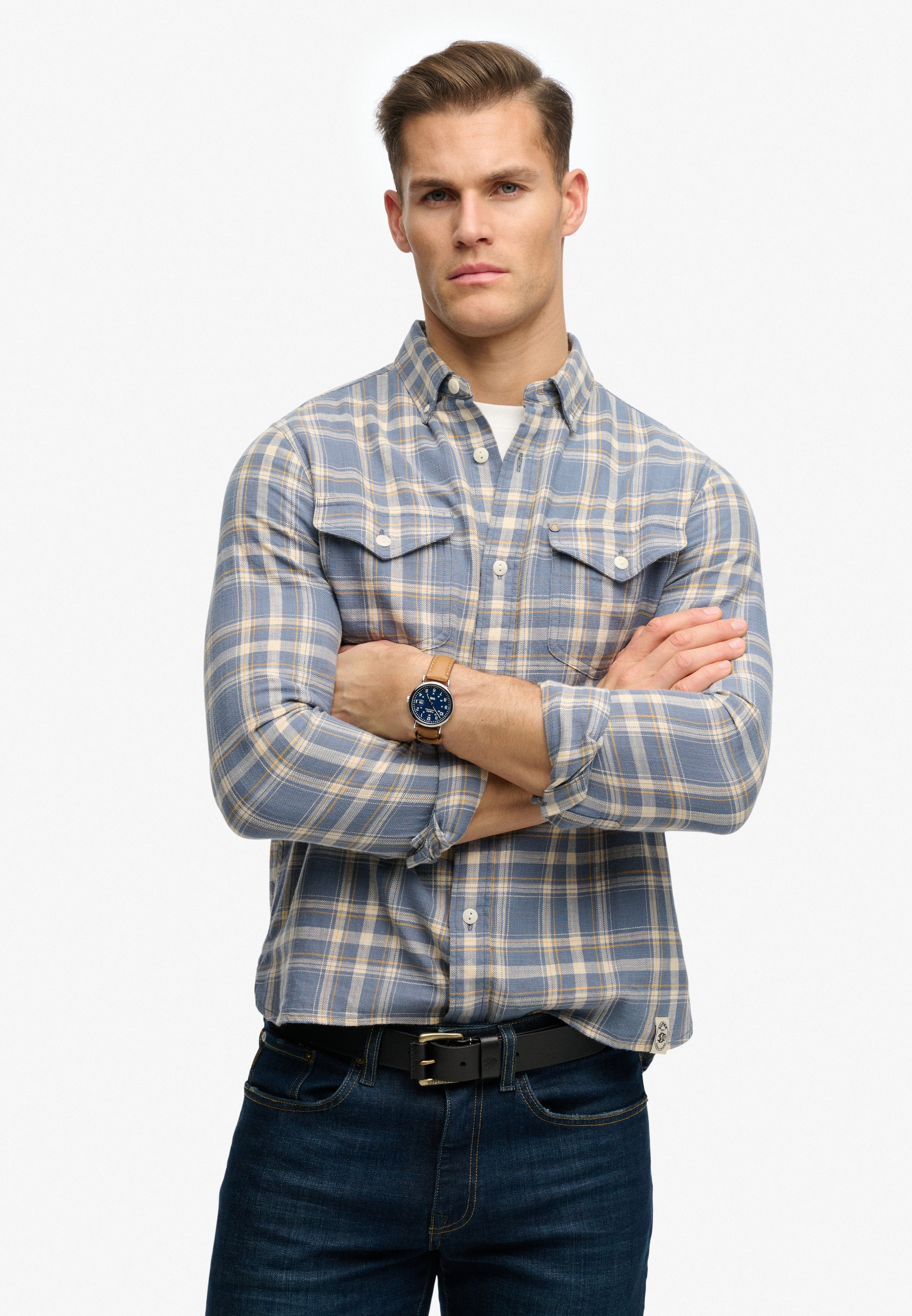 Superdry Langarmhemd »MERCHANT LITE CHECK SHIRT« mit Knopfleiste, aus Baumwolle, Regular Fit, kariertes Design