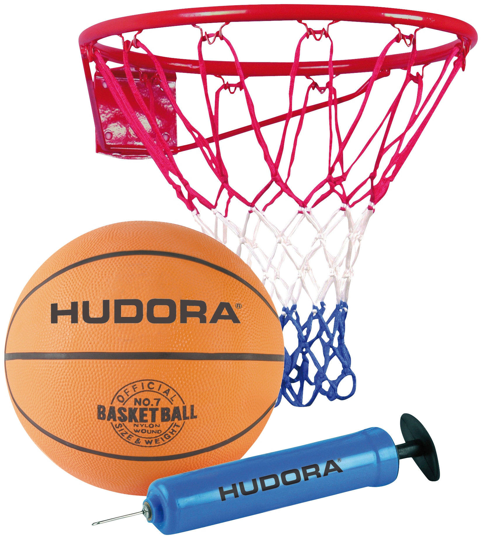 Basketballkorb »Hudora Slam It«, (Set, 3 St., Basketballkorb mit Ball und Pumpe)