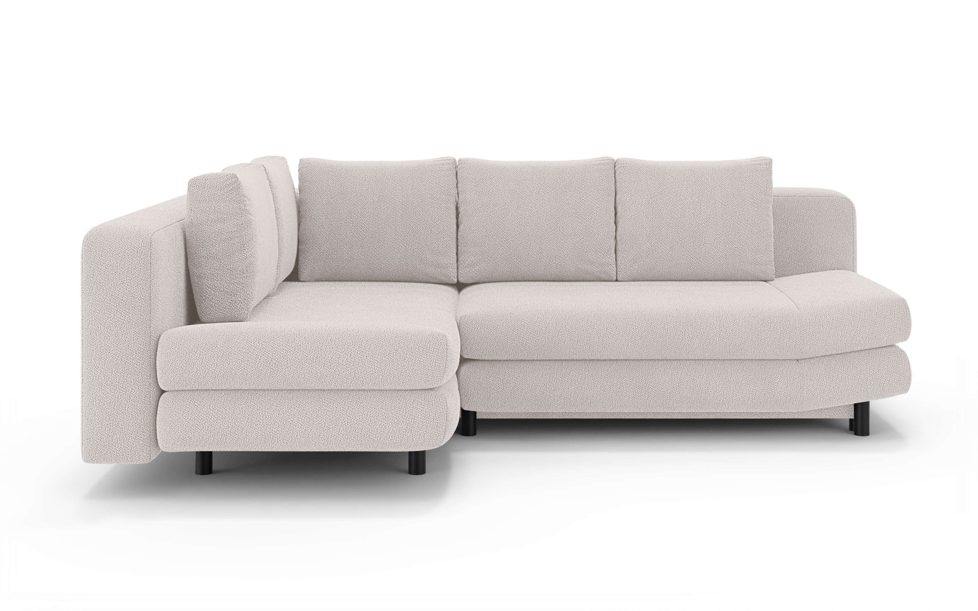 Home affaire Ecksofa »LENNARA Schlafsofa mit Bettkasten, Maße B/T/H: 234/179/85 cm«, L-Form mit Ottomane rechts/links, mit Wellenunterfederung