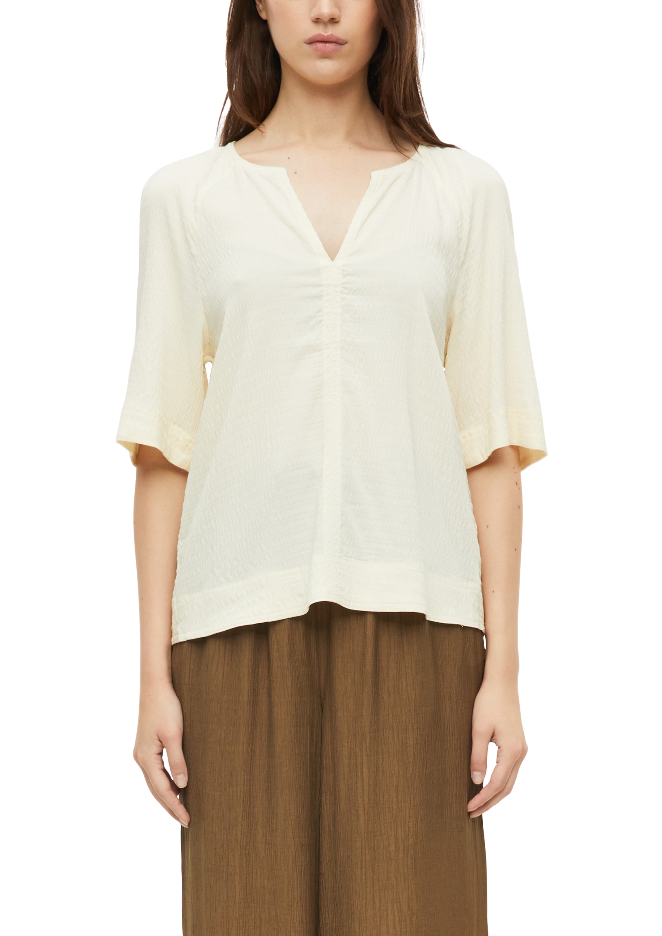 s.Oliver Schlupfbluse 3/4 Arm Bluse mit Splitneck